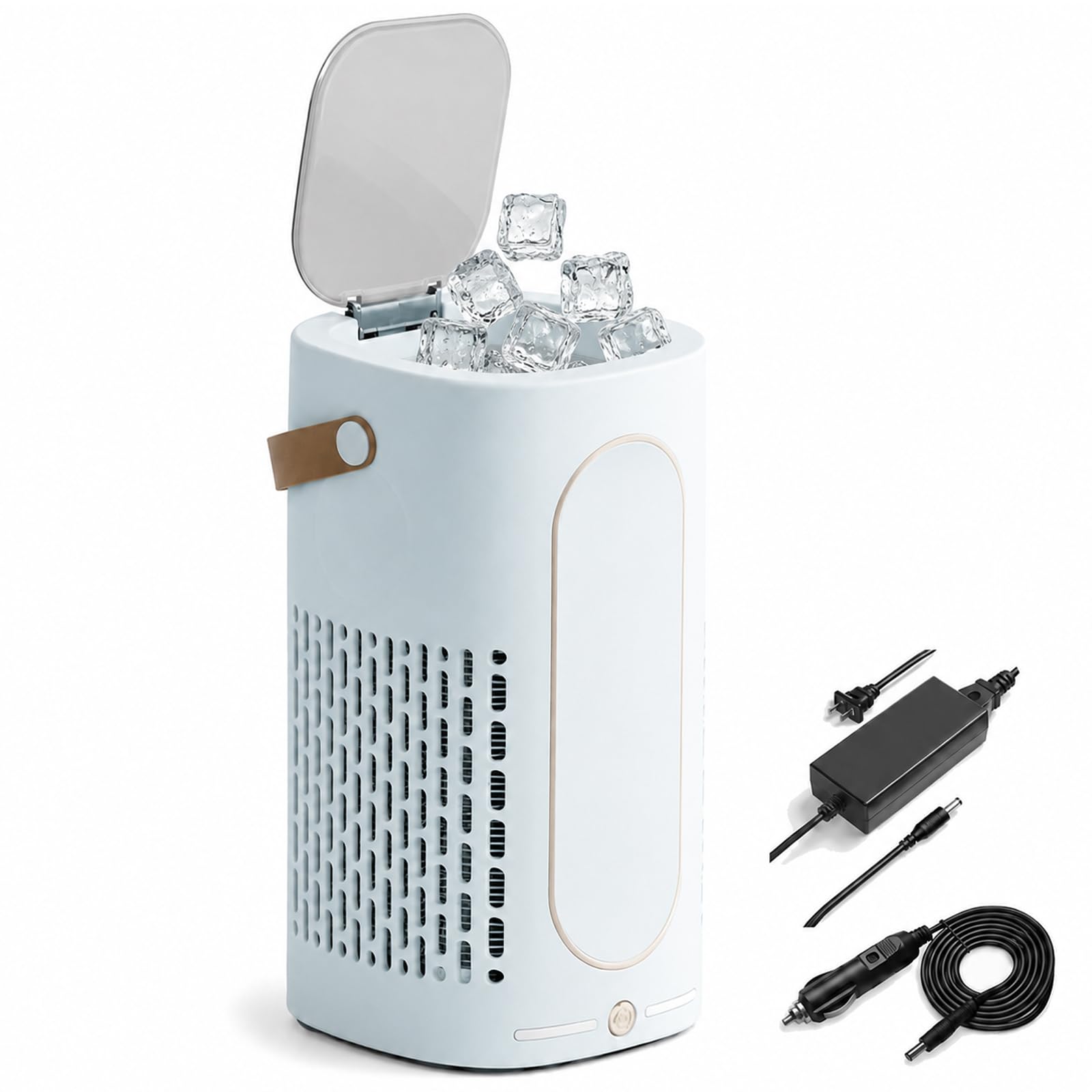 Máquina de Hielo Portátil 12 V, Mini Modelo de Encimera en 15–20 Min