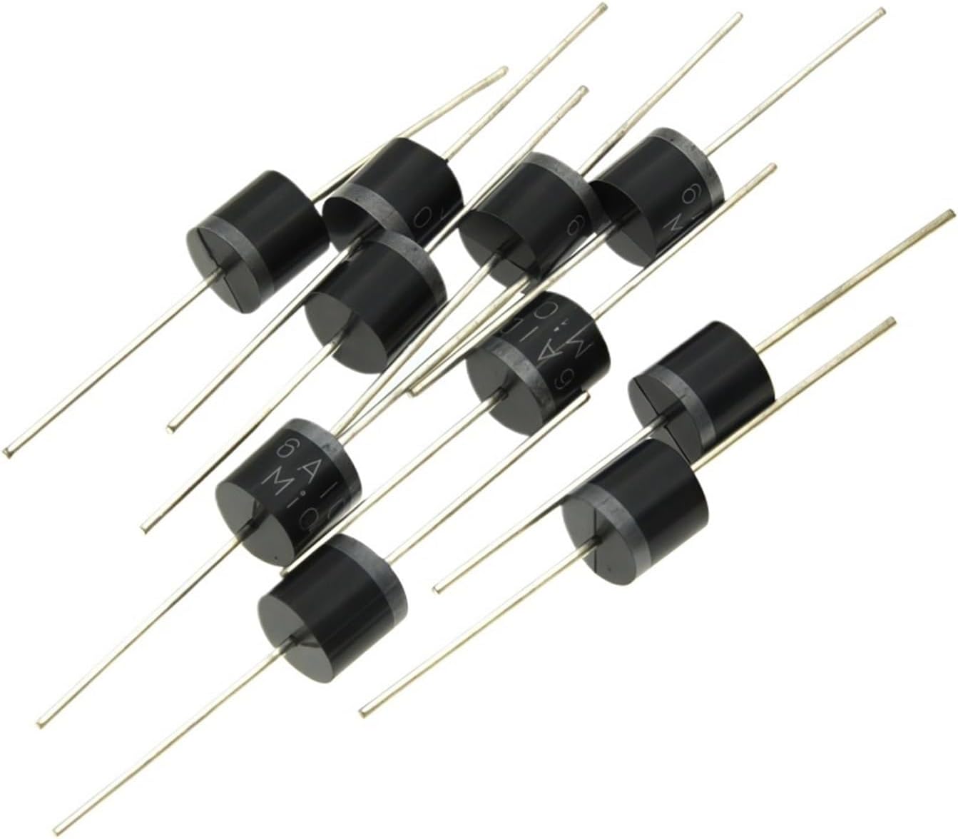 10-200PCS 6A10 Rectifier Diode 6A 1000V DO-41 Axial Lead, High Current Silicon Diode for Power Supply(10PCS)