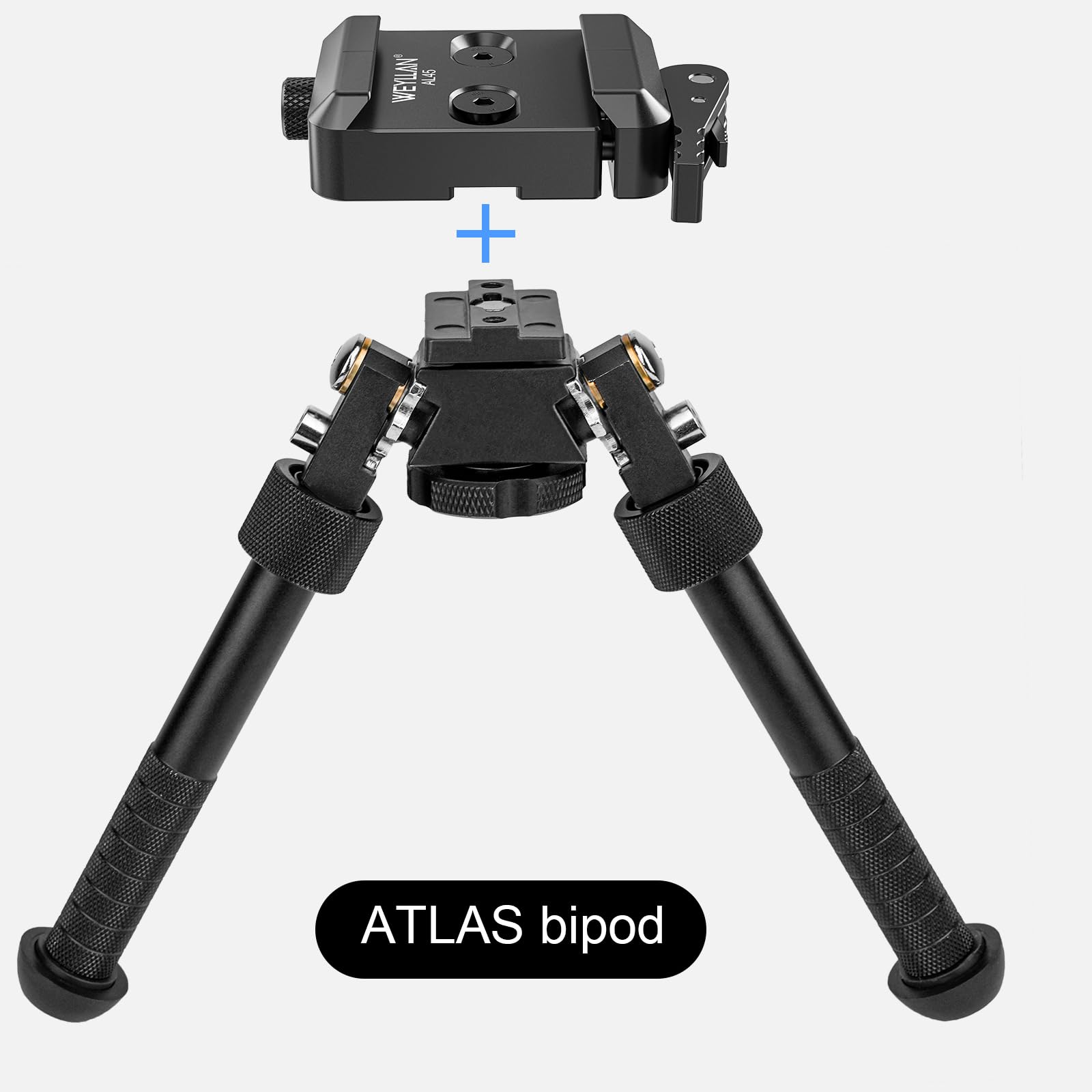 WEYLLAN AL45 Adattatore per Bipiede ARCA Rail con Rilascio a Leva | Supporto per Bipiede Harris & Atlas NC, Nero, Morsetto per Piastra a Sgancio Rapido, Adattatore Piastra Sgancio Rapido Arca