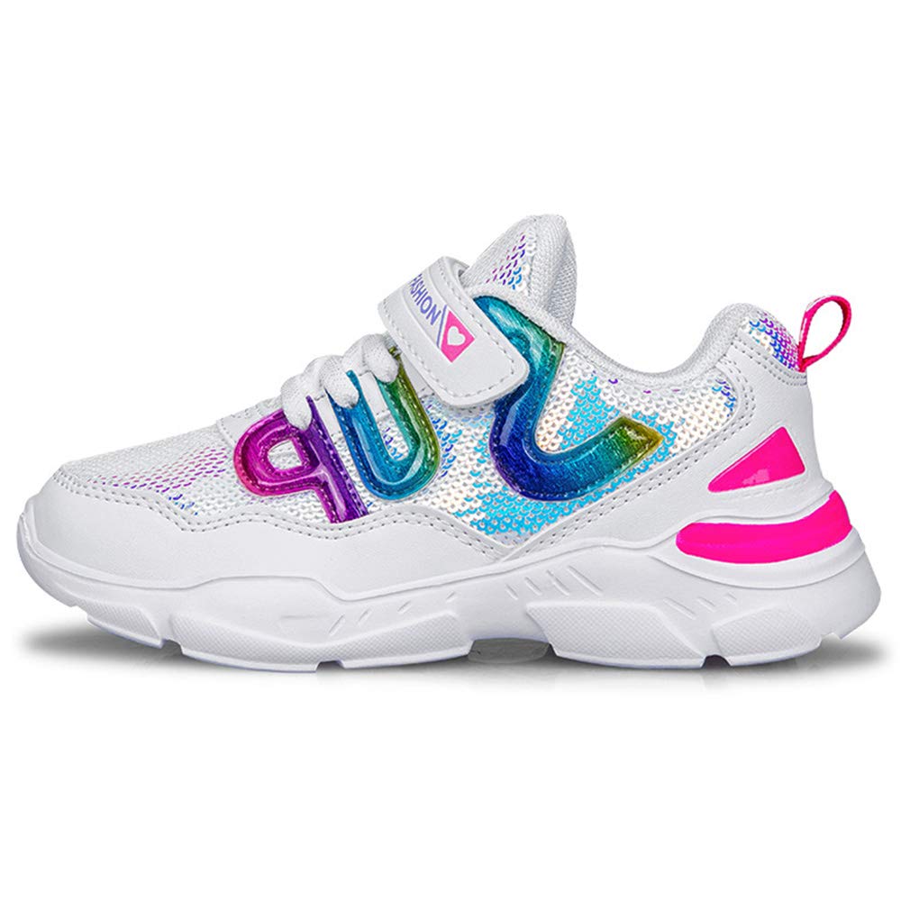 Zapatillas con Lentejuelas Niña Zapatos de Gimnasia para Caminar Ligero Trainers Kids