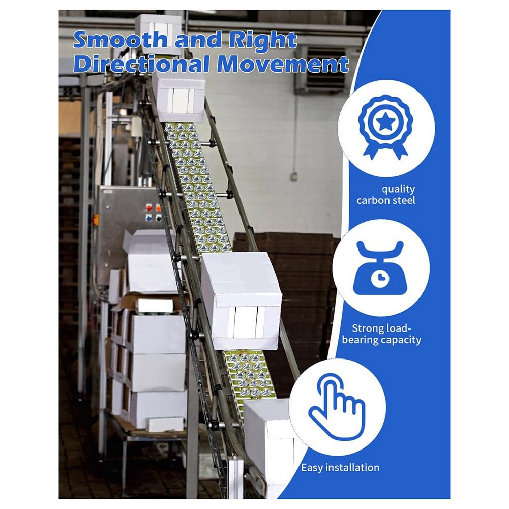 Lizusidtsy 32Pcs Roller Ball Transfer Bearing, 1 Inch Carbon Steel Ball Casters, Mounted Ball Transfer Unit Universal for Conveyor Easy to Use, Silver