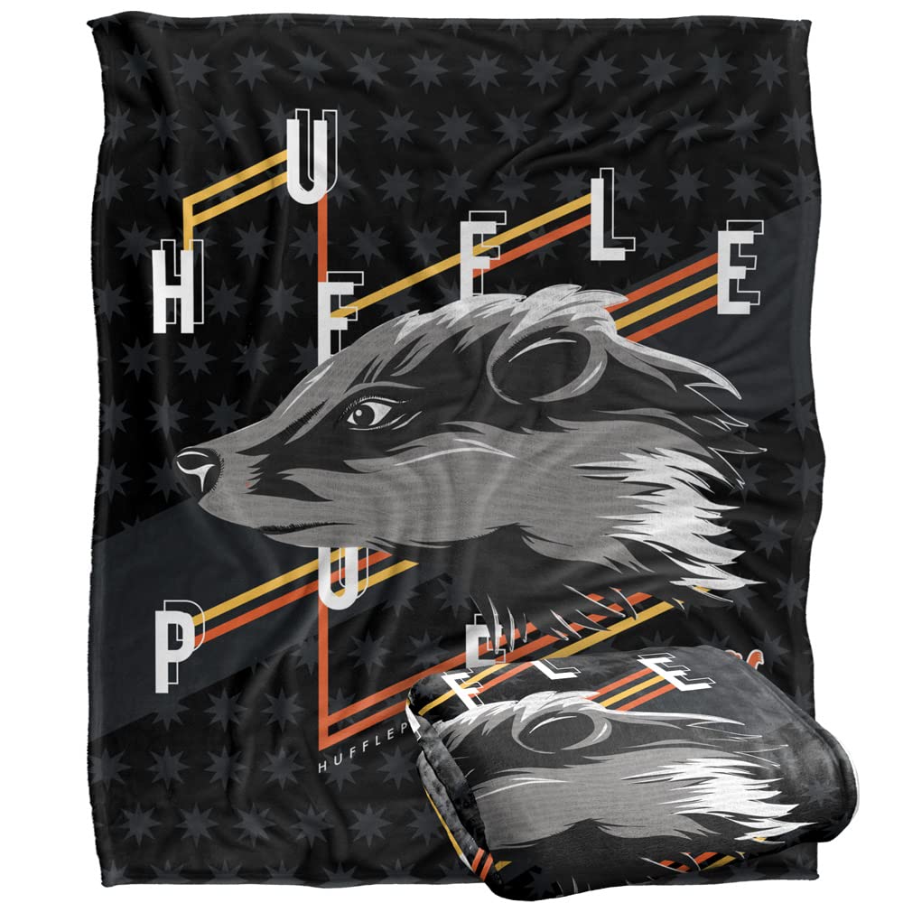 HARRY POTTER Blanket, 152 x 127 cm Neo Industries Hufflepuff Silky Touch Super Soft Throw Blanket