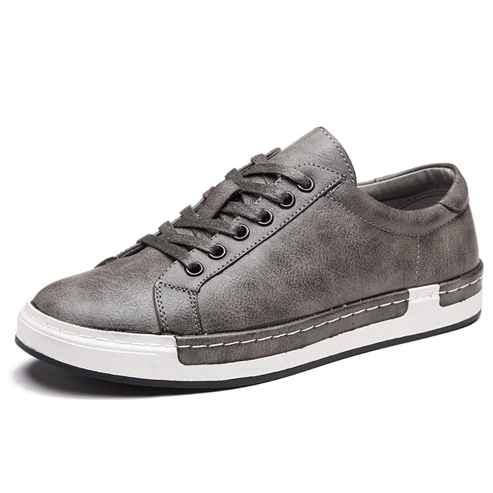 Asifn Herren Leder Casual Skateboard Schuhe Mode Lace Up Loafers Anti-Rutsch-Flats Trendy Business Bequeme Turnschuhe