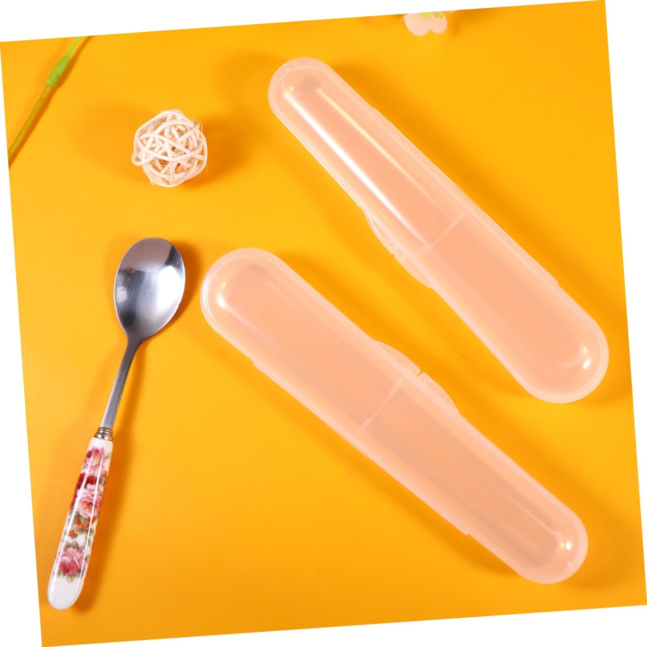 Toddmomy 5Pcs Baby Spoon Storage Box High Transparency PP Plastic Case Silicone Spoon Holder for Home Travel
