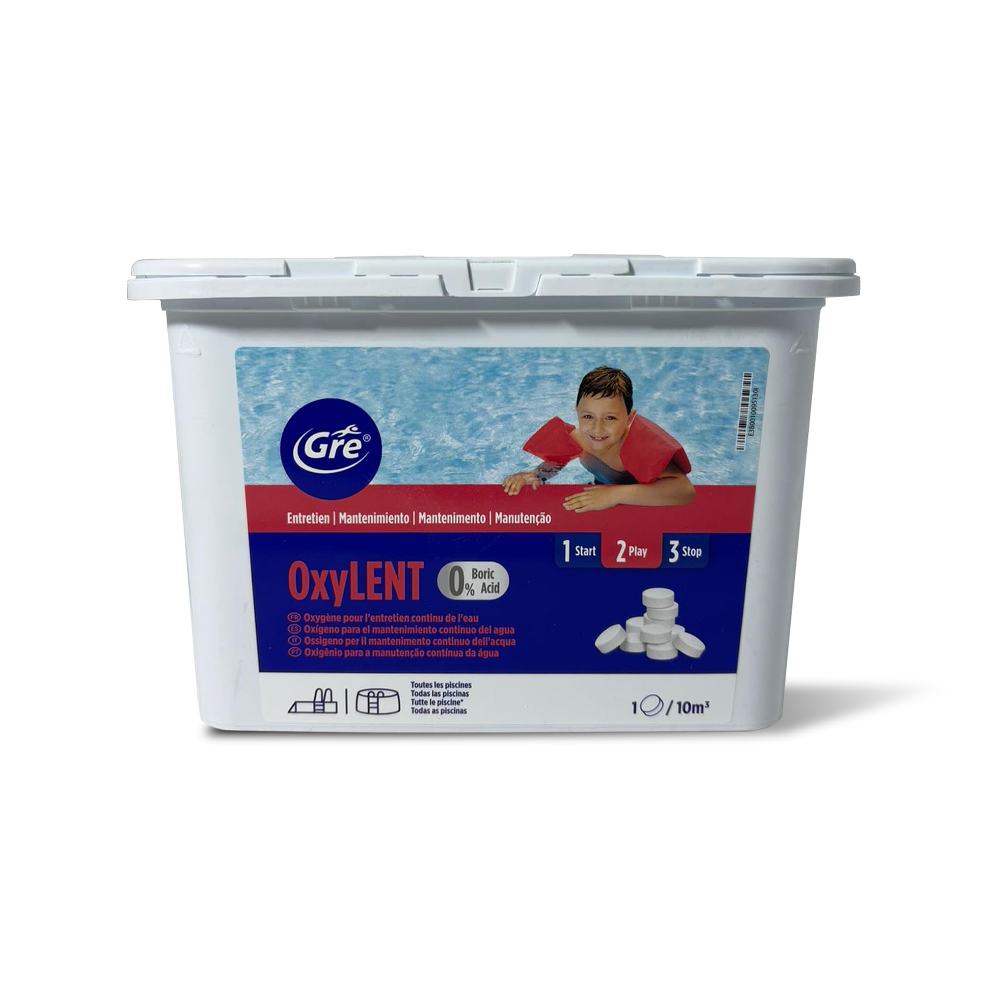 Gre 76029NB - Oxy Lent, Zéro Boric, Comprimés d'oxygène Actif 20 g - 1,2 kg