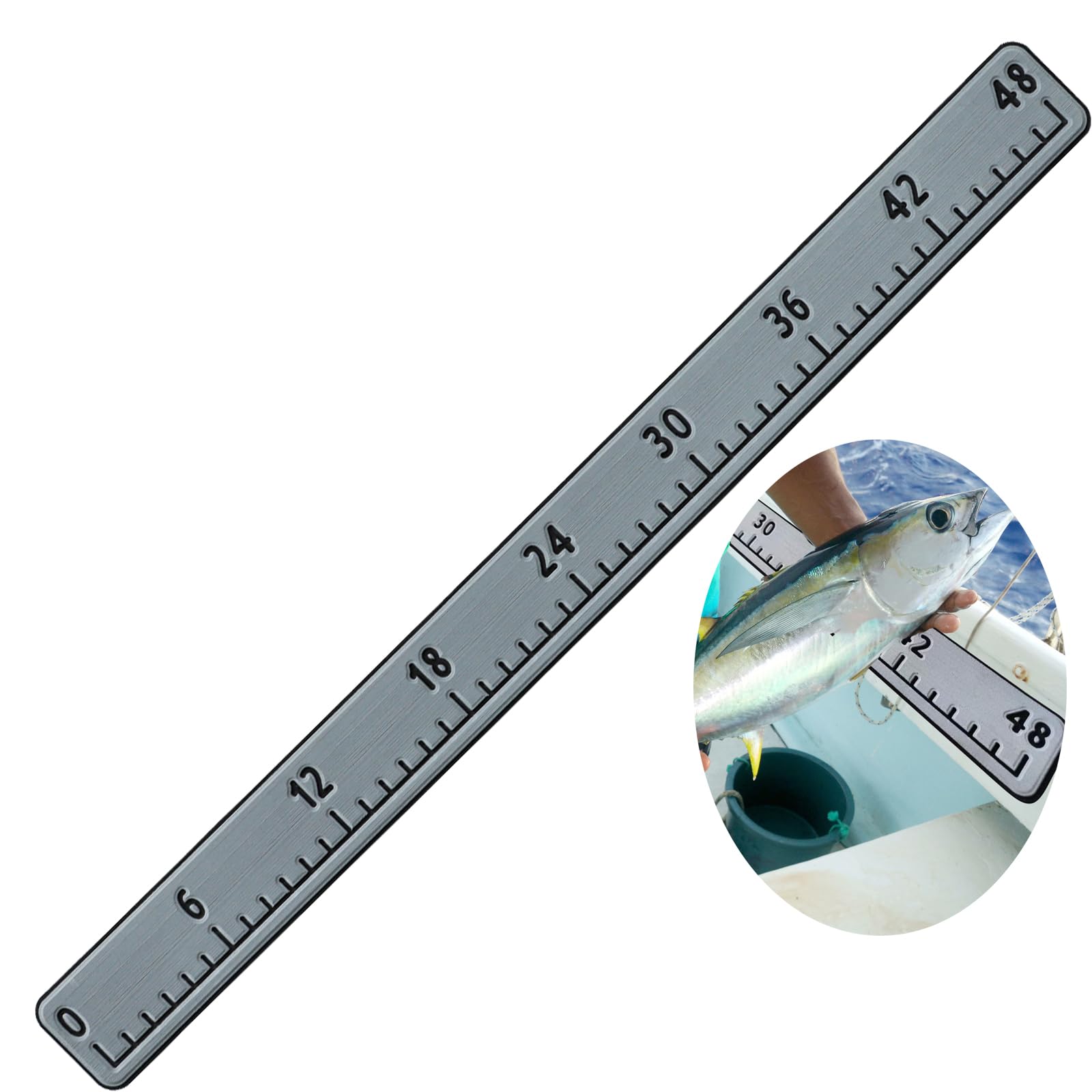 Hzkaicun Fish Ruler for Boat 40"/48" with Backing Adhesive Fish Measuring Sticker Foam Fish Measuring Board for Fishing Boat, Cooler, Kayak, Yacht