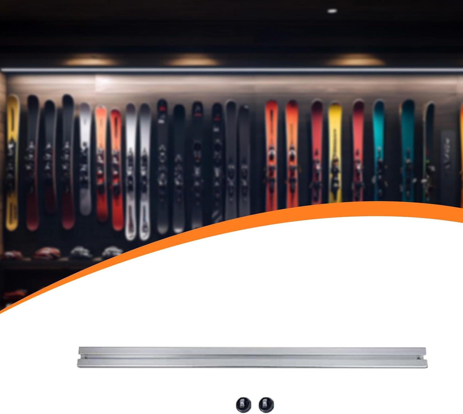 Ski Wall Storage Rack Snowboard Wall Rack, Multipurpose, Aluminum Alloy, Skateboard Surfboard Holder, Garage Organization