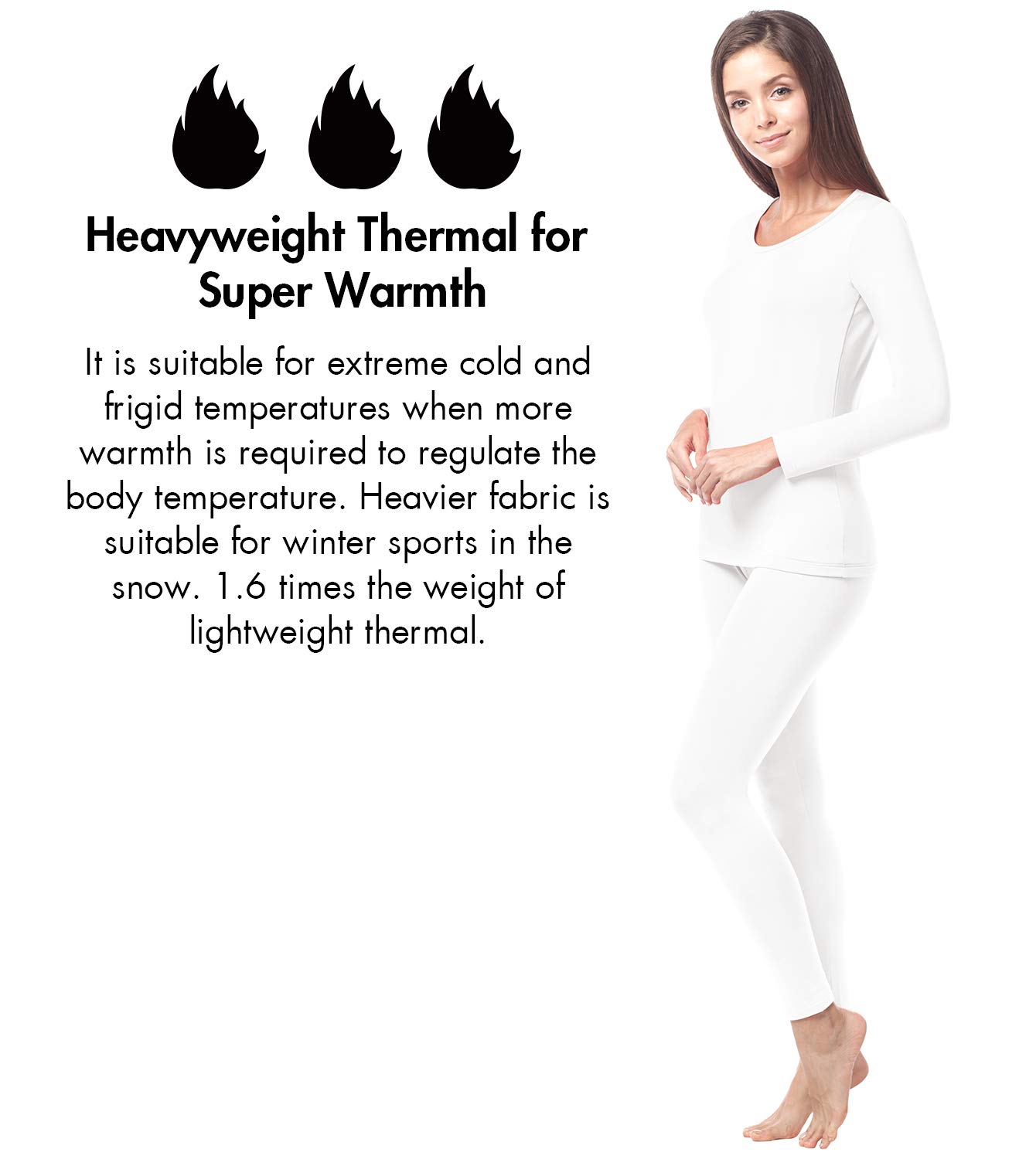 LAPASA Completo Termico Donna Fodera in Micropile Calore Base L17 - Abbigliamento Intimo Invernale Maglietta Pantaloni Calzamaglia Tuta Sci Trekking