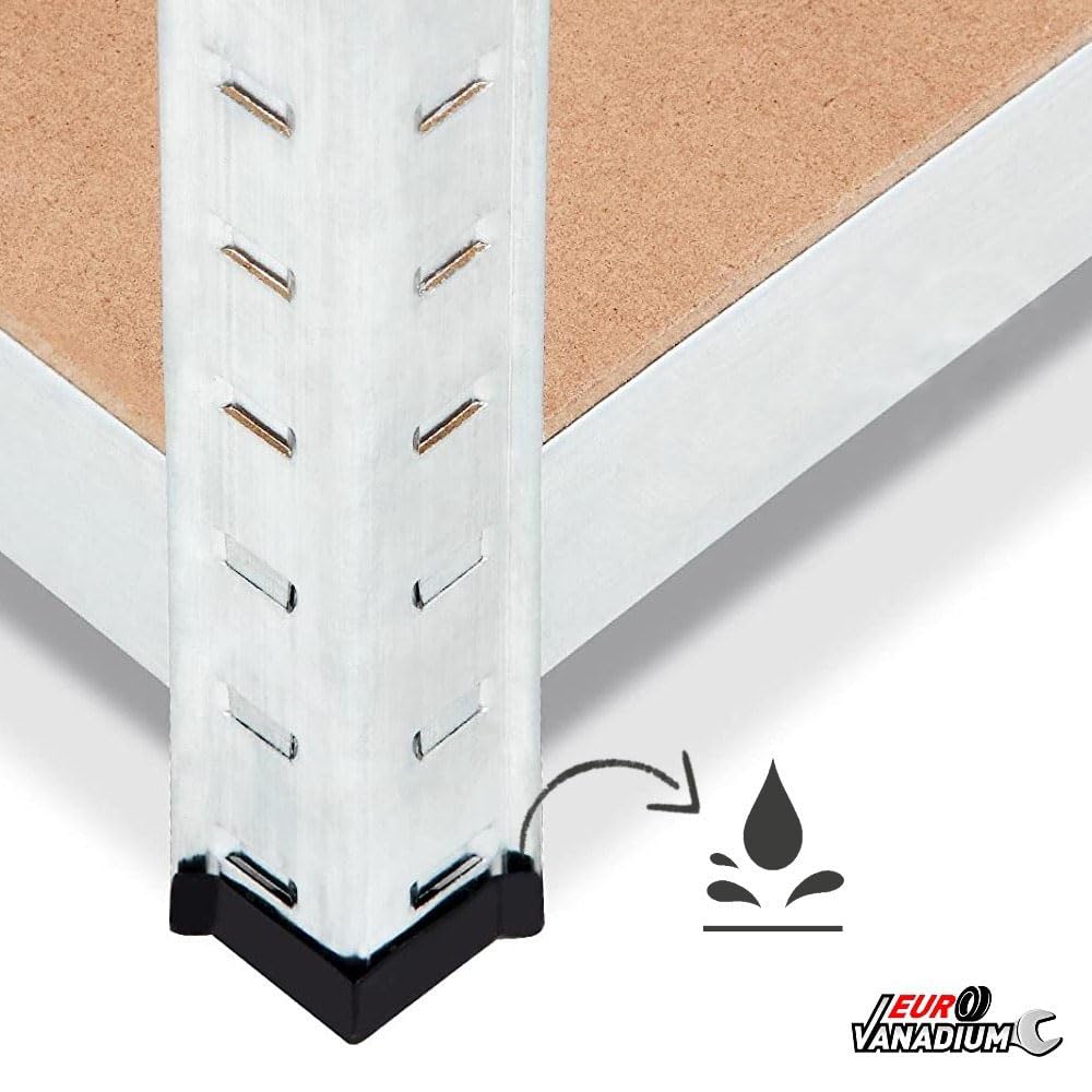 Triple Étagères de Rangement Charges Lourdes - 210 x 150 cm - 960 kg - Étagères de Garage modulables, 4 Niveaux, 12 Plateaux - 30 cm - Gris