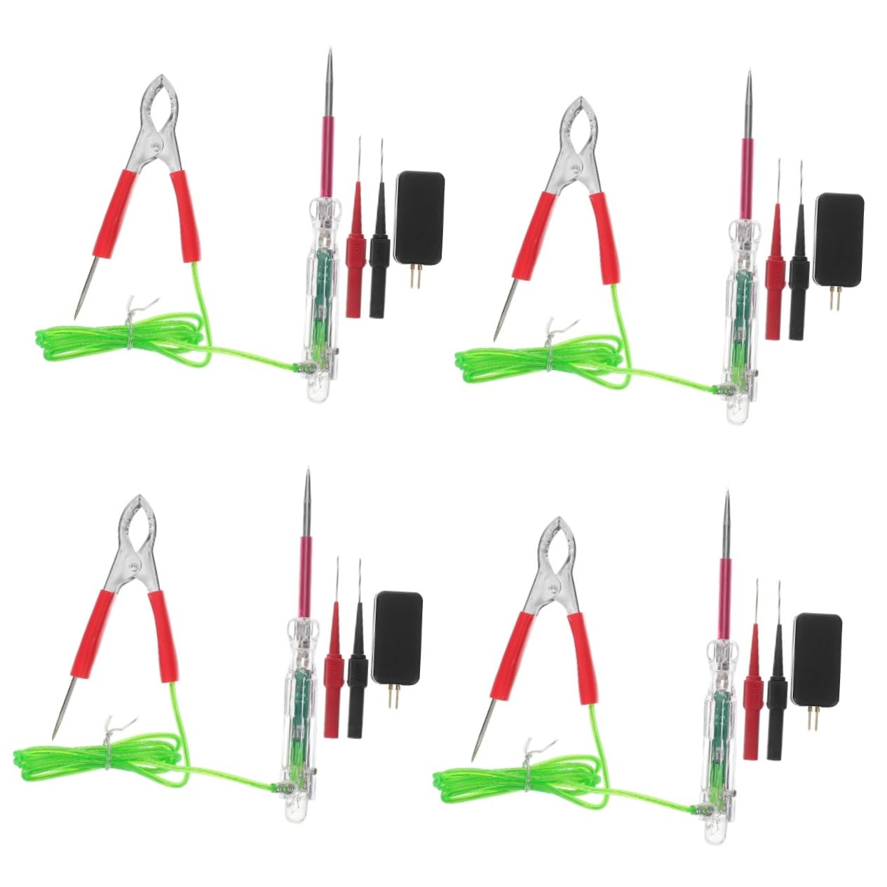 MAGICLULU 4 Set Tester LED per Auto Strumento Diagnostico per Elettrici Compatto e Facile da Usare per Meccanici e Appassionati Include Penna Test e Accessori per Rilevamento Guasti
