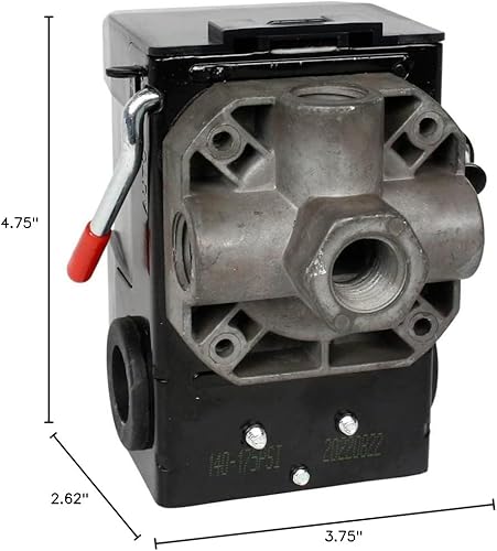 Miniatura 6 de Válvula de control resistente 140-175 PSI del interruptor de presión del compresor de aire de 4port 26 amperios