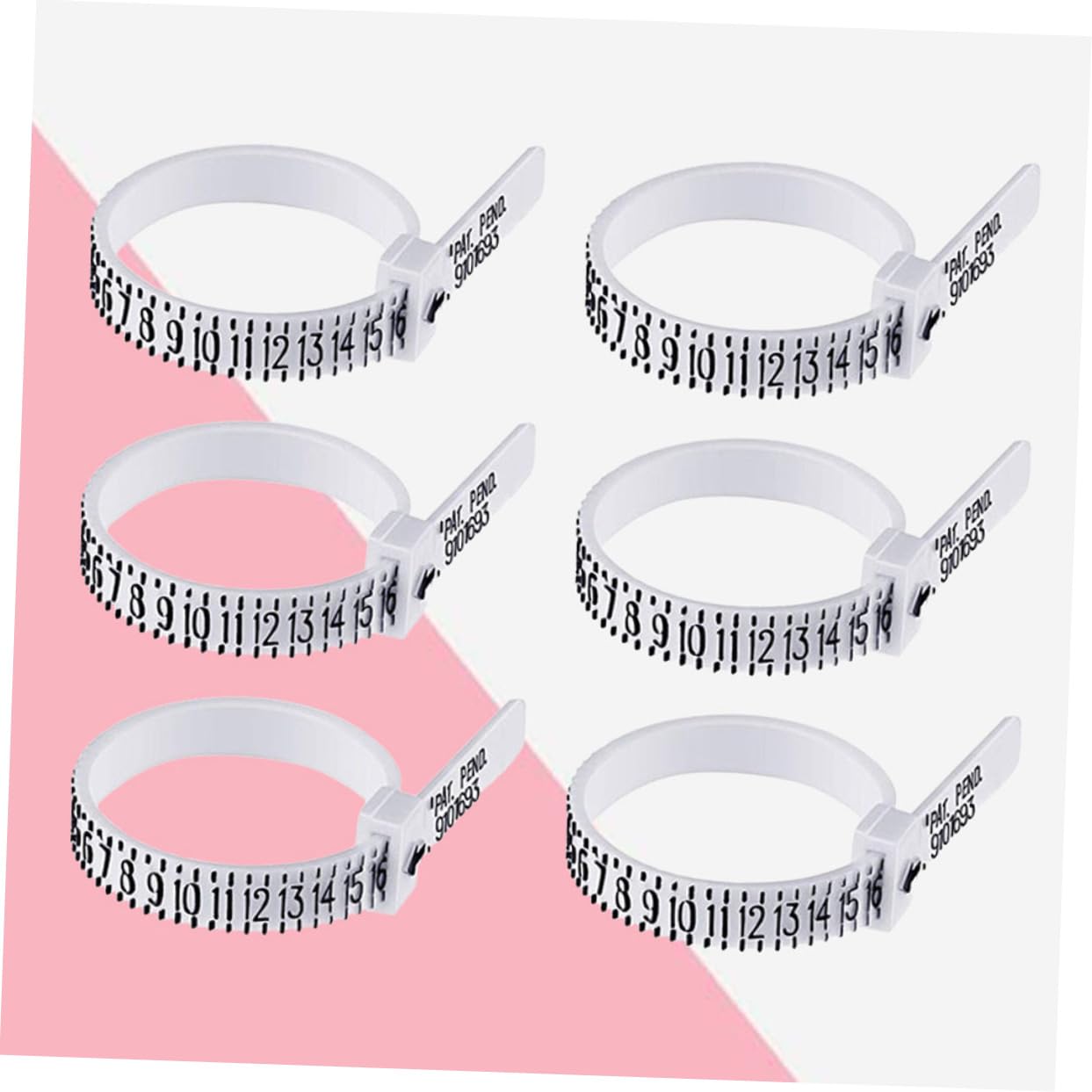 IWOWHERO 10pcs Ring Sizer Measurement Tool Set Ring Gauge for Multiple Rings Lightweight Ring Sizer Measurer Random Style