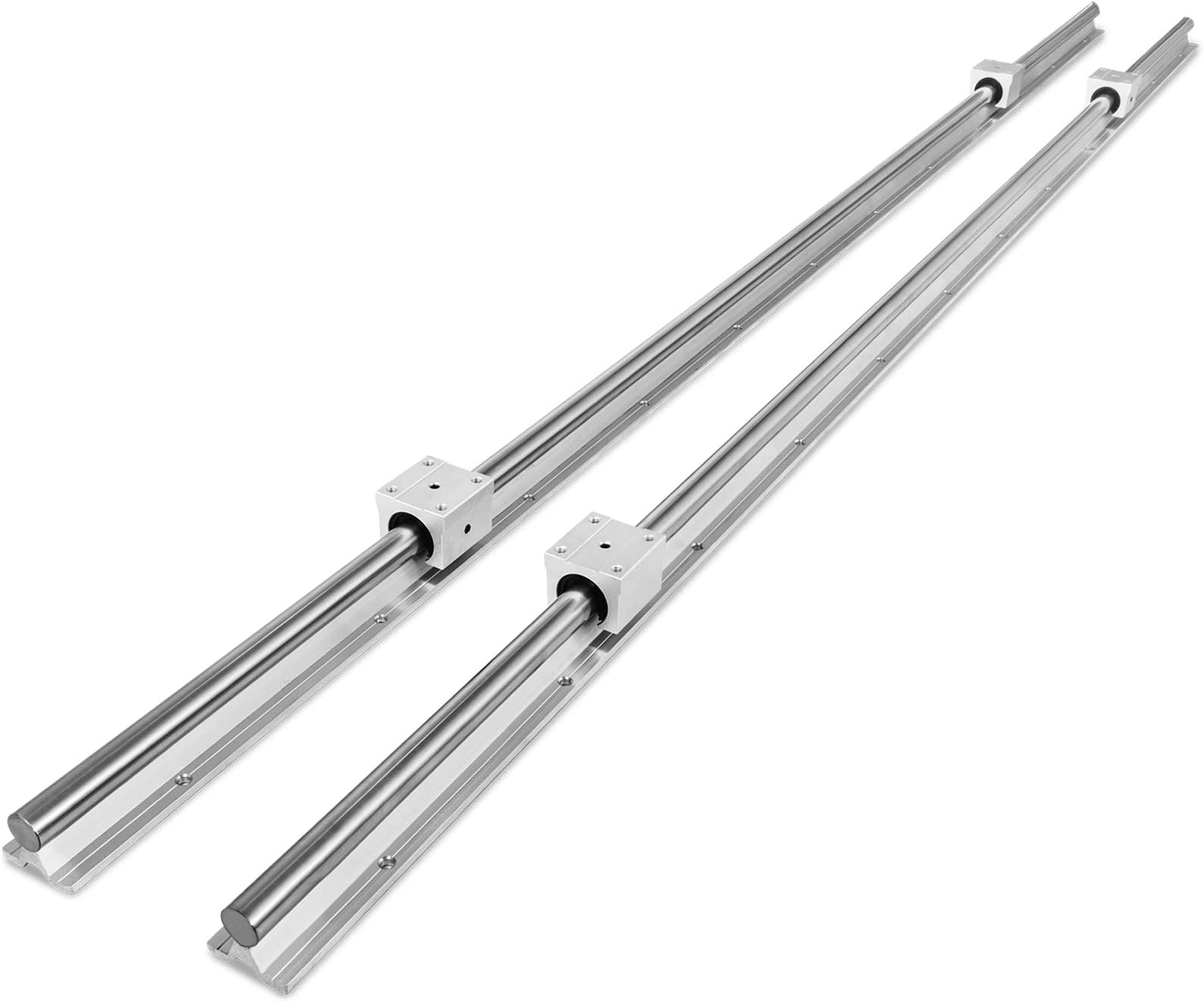 VEVOR Linear Rail Slide SBR20-800mm and 4 PCS SBR20UU Slide Blocks Linear Guide Rail and Bearings Kit Fully Supported Shaft Rod