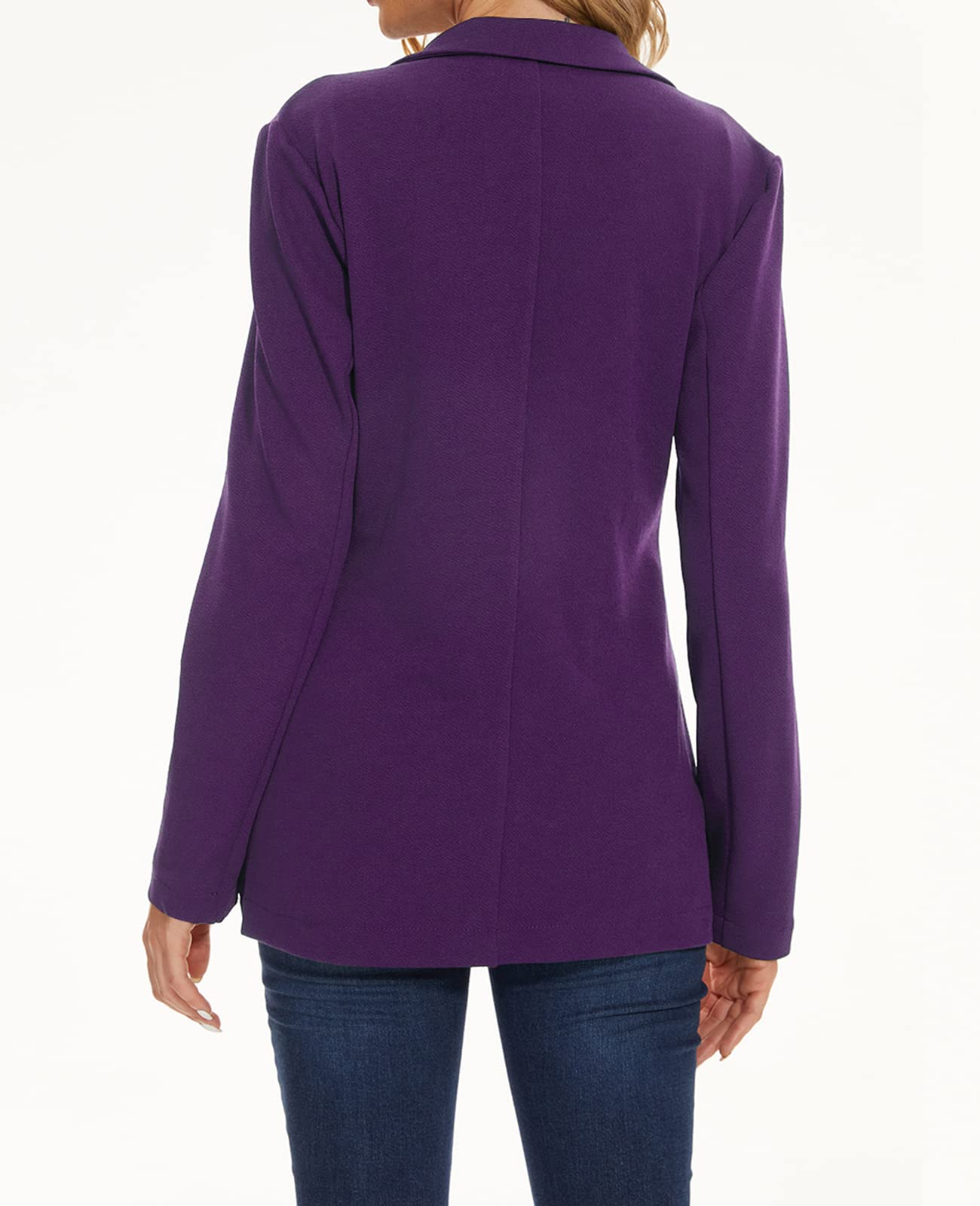 Blazer da donna con un bottone, giacca blazer con risvolto dentellato abbigliamento da lavoro elegante classico formale manica lunga