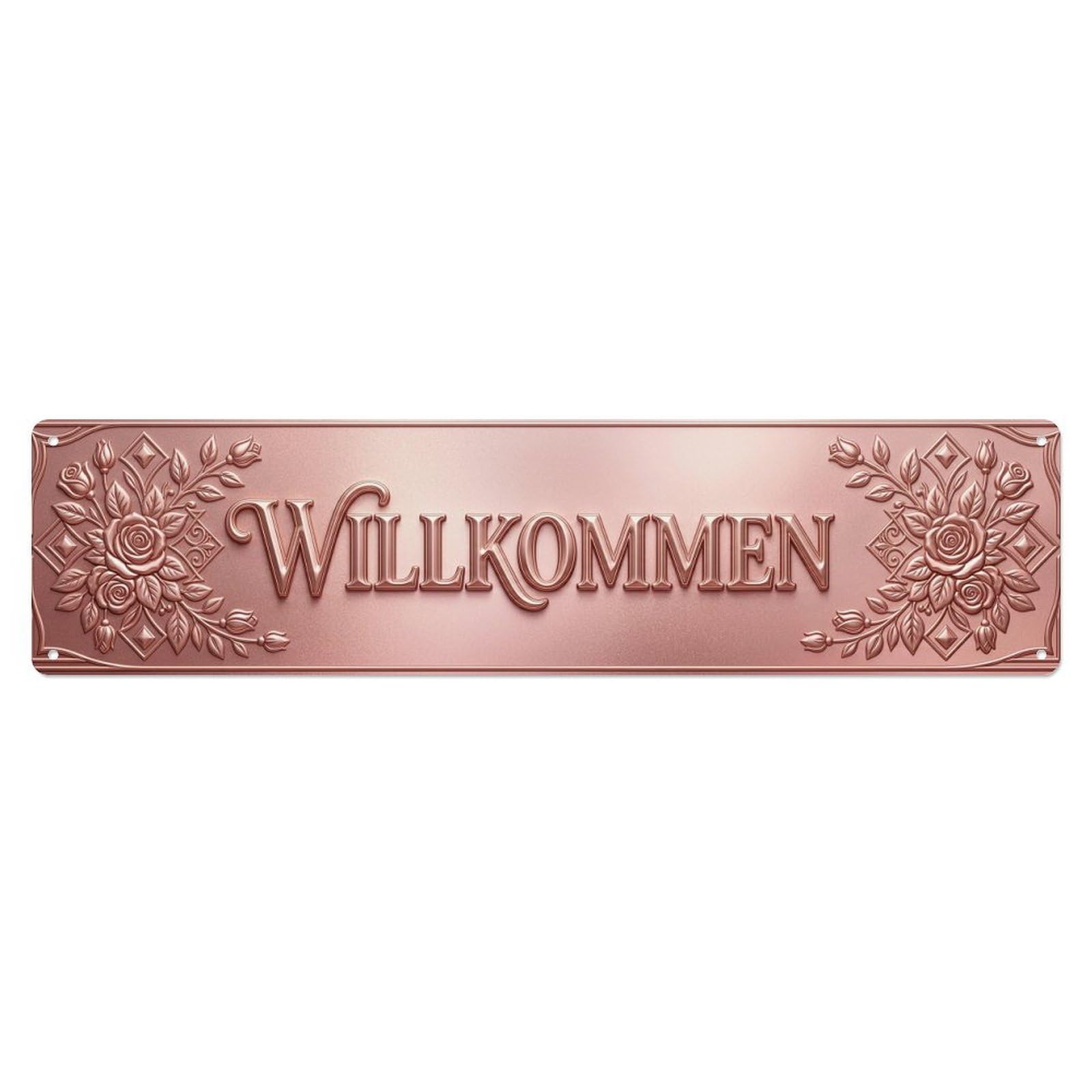 Rose Gold Blush Luxury Welcome Metal Tin Sign