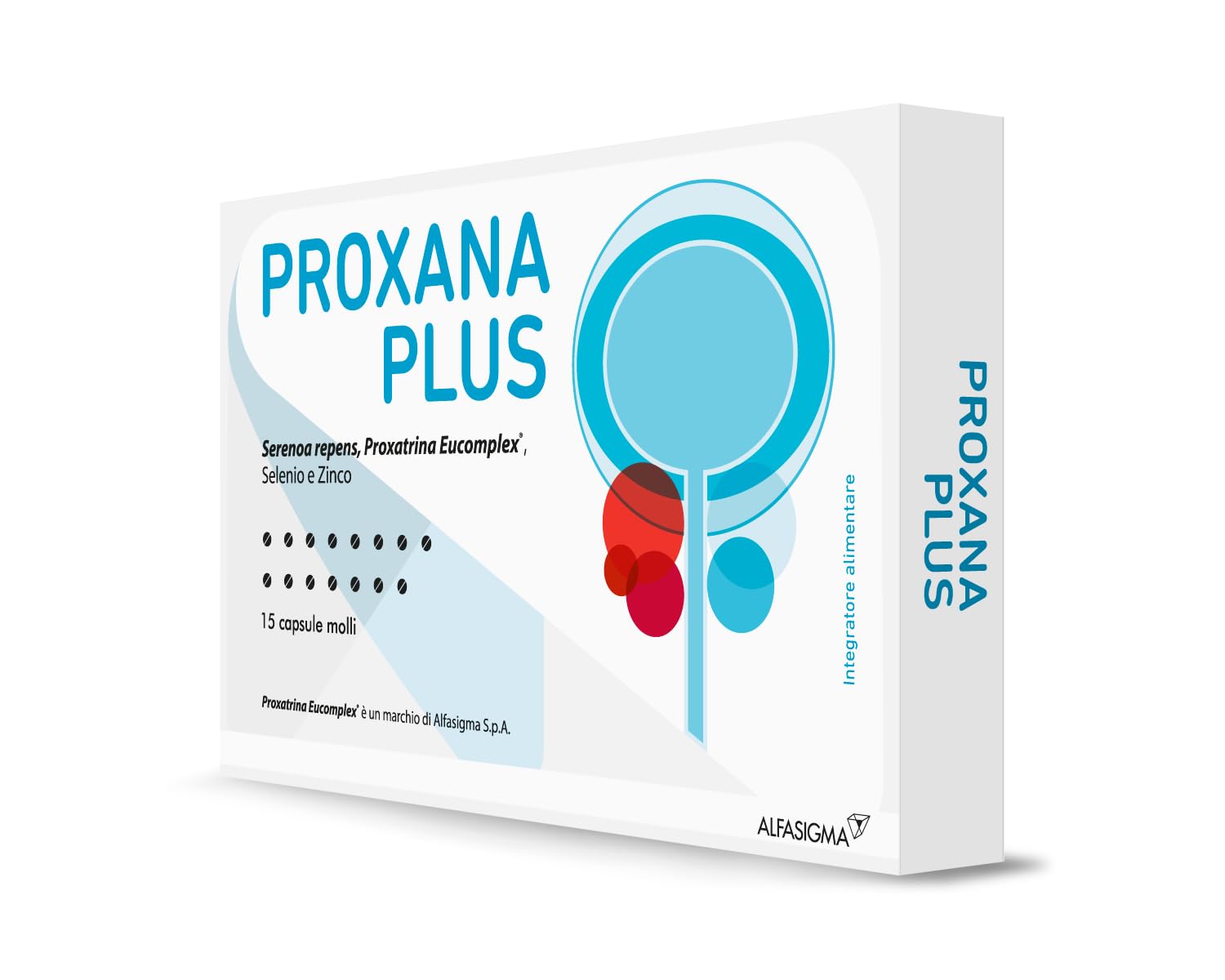 Proxana Plus, Integratore a Base di Serenoa Repens, Licopene, Epigallocatechin Gallato, Acido Ellagico, Selenio e Zinco, Svolge Effetti Favorevoli sulle Funzioni della Prostata, 15 Capsule Molli