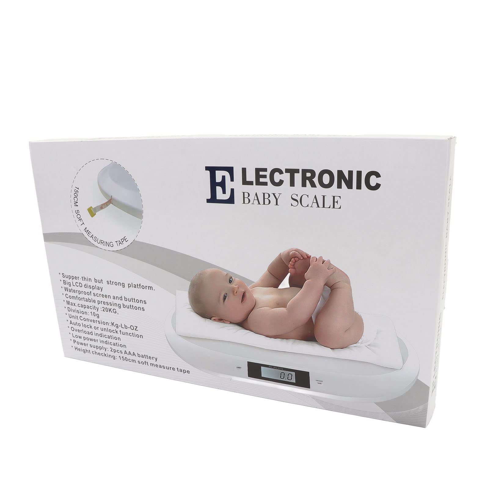 Pèse-bébé Numérique pour Nourrissons, Balance Domestique Polyvalente avec Fonction de Tare à Verrouillage Automatique, 44lb