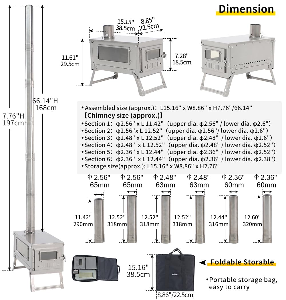 Amazon.com: Soomloom Titanium Secondary Combustion Wood Stove