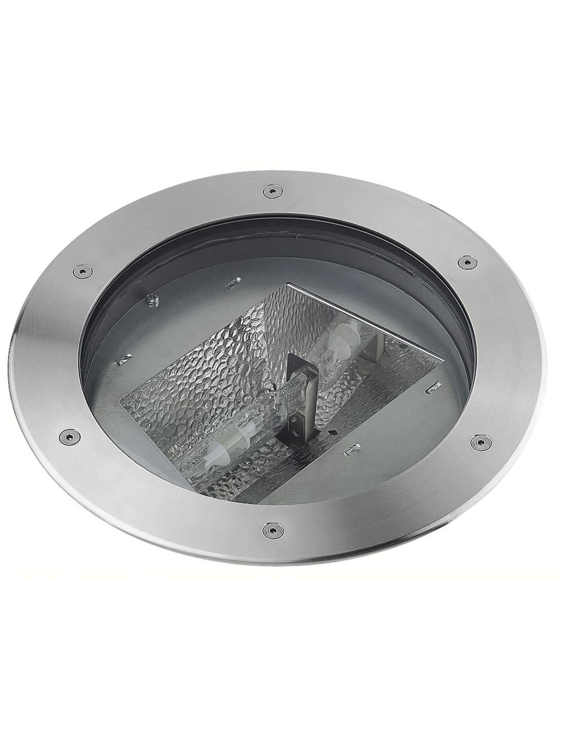 ELIO RX7s downlight encastré rond acier inoxydable IP67 Ø31cm