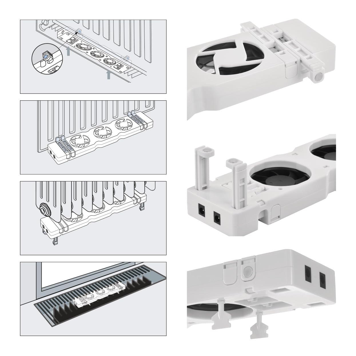 EMOS - Set d'extension pour chauffage-ventilateur pour économiser de l'énergie et des frais de chauffage, 1 ventilateur de chauffage avec câble de raccordement, SANS PIÈCE D'ALIMENTATION