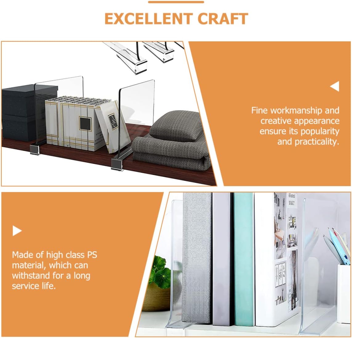 4pcs Shelf Divider Set Adjustable Wardrobe Clothes Separator Closet Organizer for Bags and Books Sturdy Plastic Storage Dividers for Home Organization