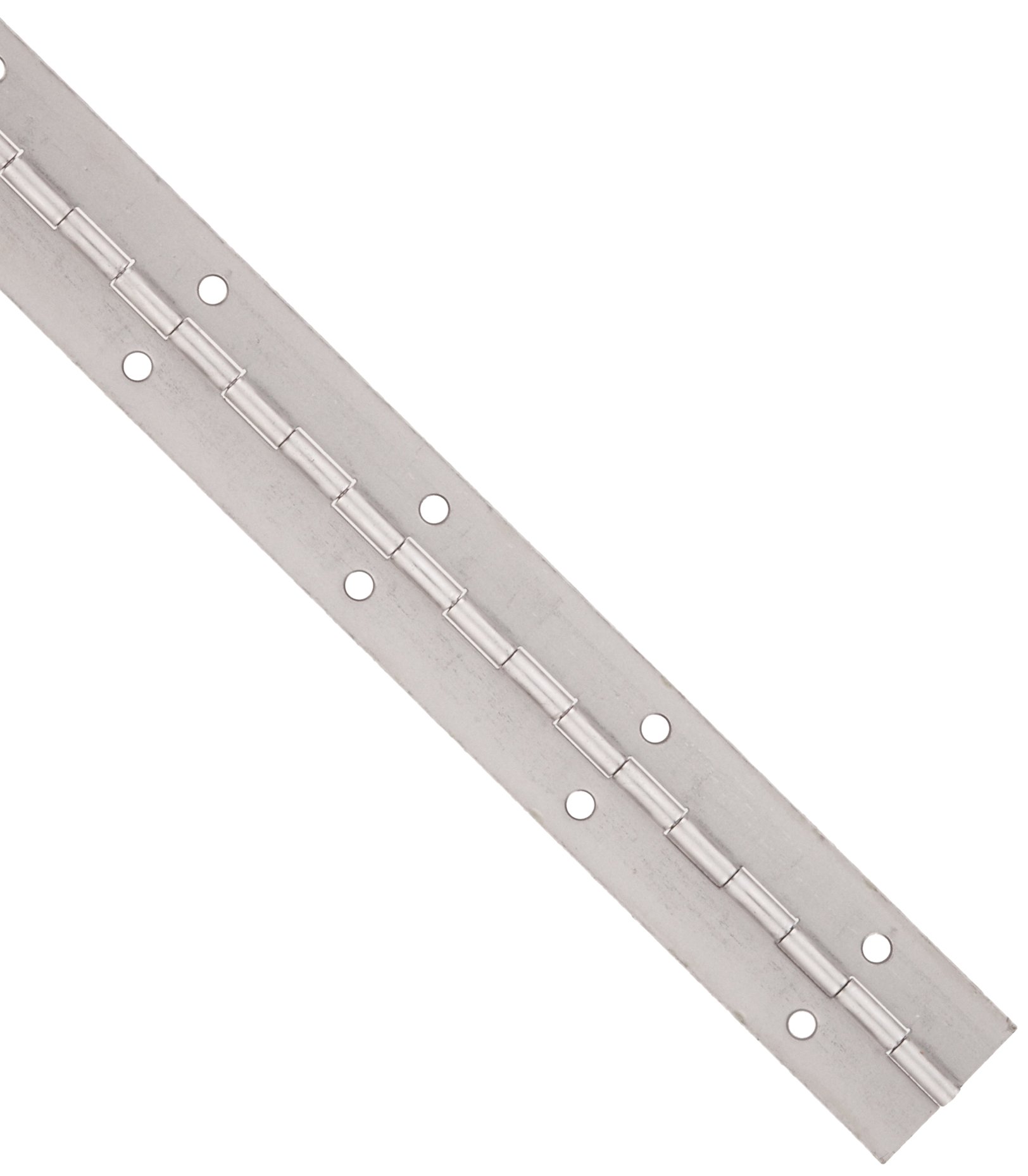 Steel Plain Continuous Hinge with Holes, Mill Finish, 6' Length, 1-1/4" Width, 0.040" Leaf Thickness (Pack of 1)