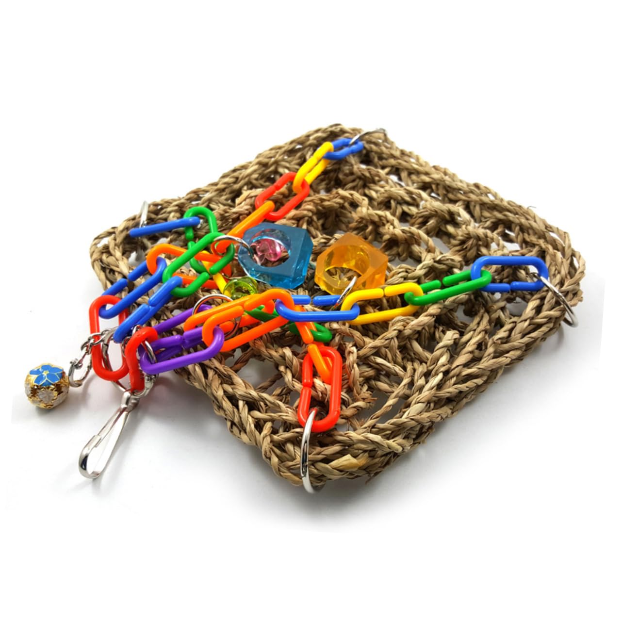 DOITOOL 3pezzi Giochi Per Pappagalli Altalena e Amaca Per Uccelli Trespolo Da Arrampicata Per Pappagalli Di Piccole Giocattolo Da Rosicchiare Per Uccelli Domestici