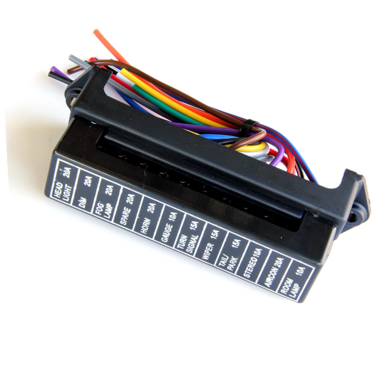 VALICLUD Fuse Board 2 Input Fuse Holder Fuse Holder 12 Way Car Fuse Holder Box 15c, medium, Black