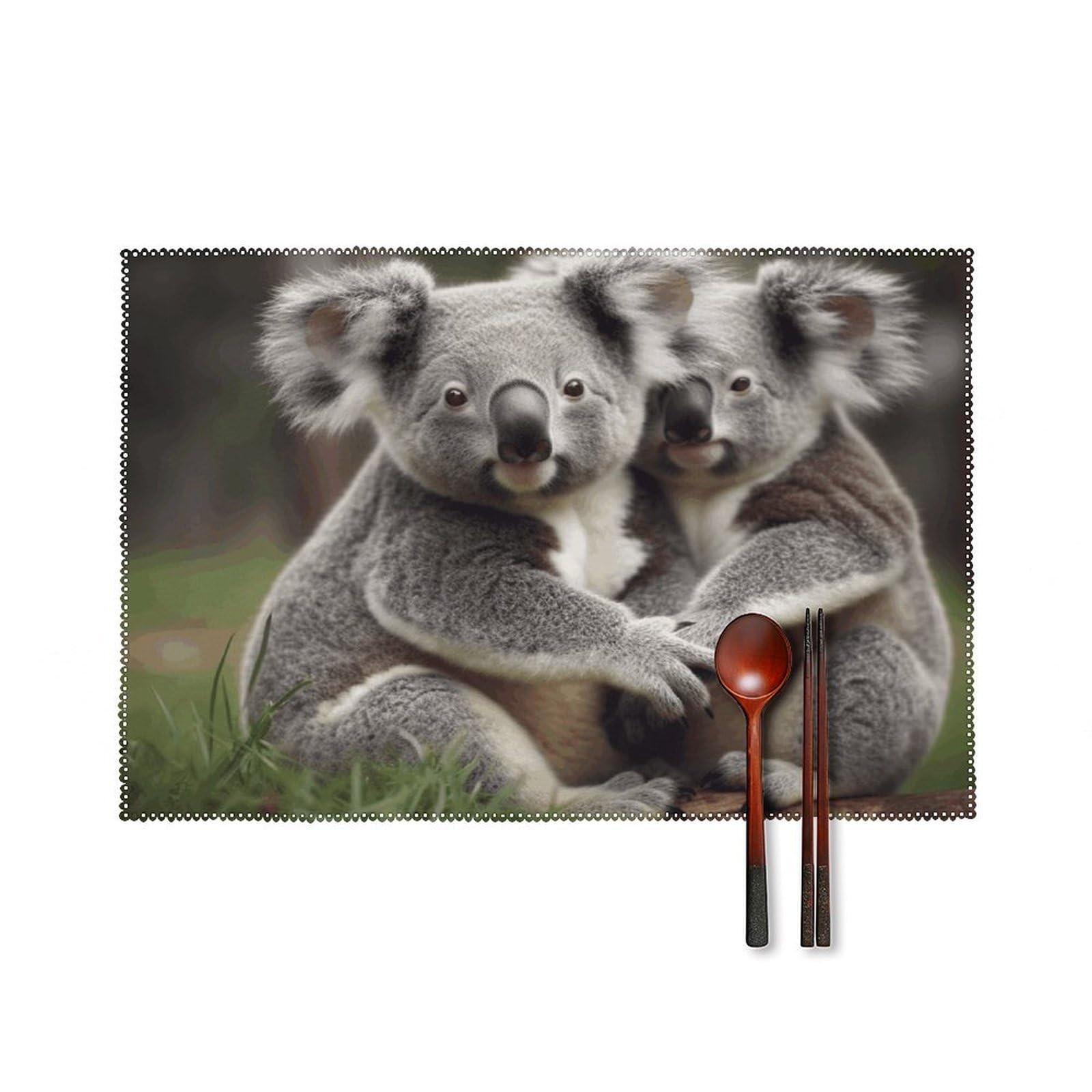 Fekiloot Style Cute Koala Bear Placemats Set Of 6,Table Mat