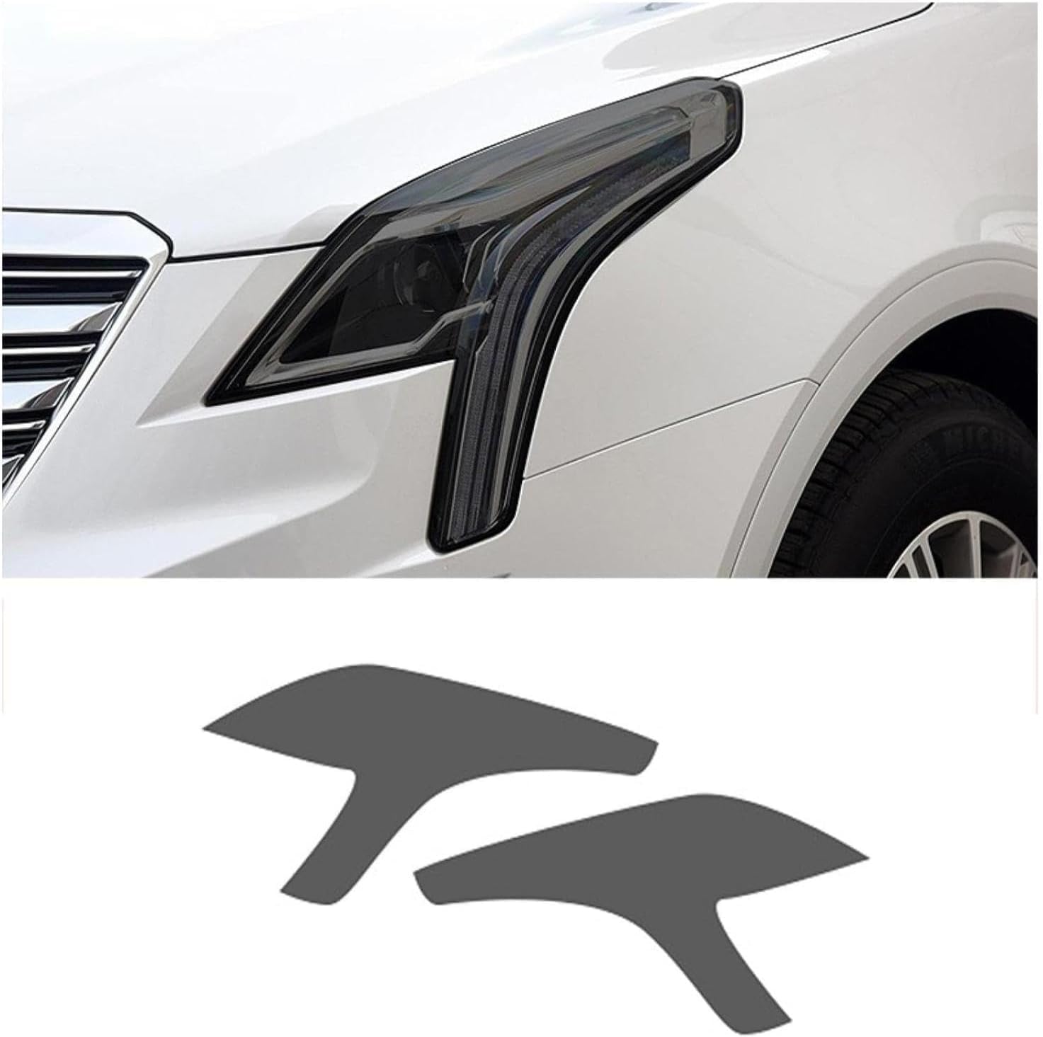 SamLng Car Front Light Film for Cadillac XT5 2016-2020 Car Headlight Film Front Light Transparent Blackened Moulding Vinyl Protection Sticker Car Light Film