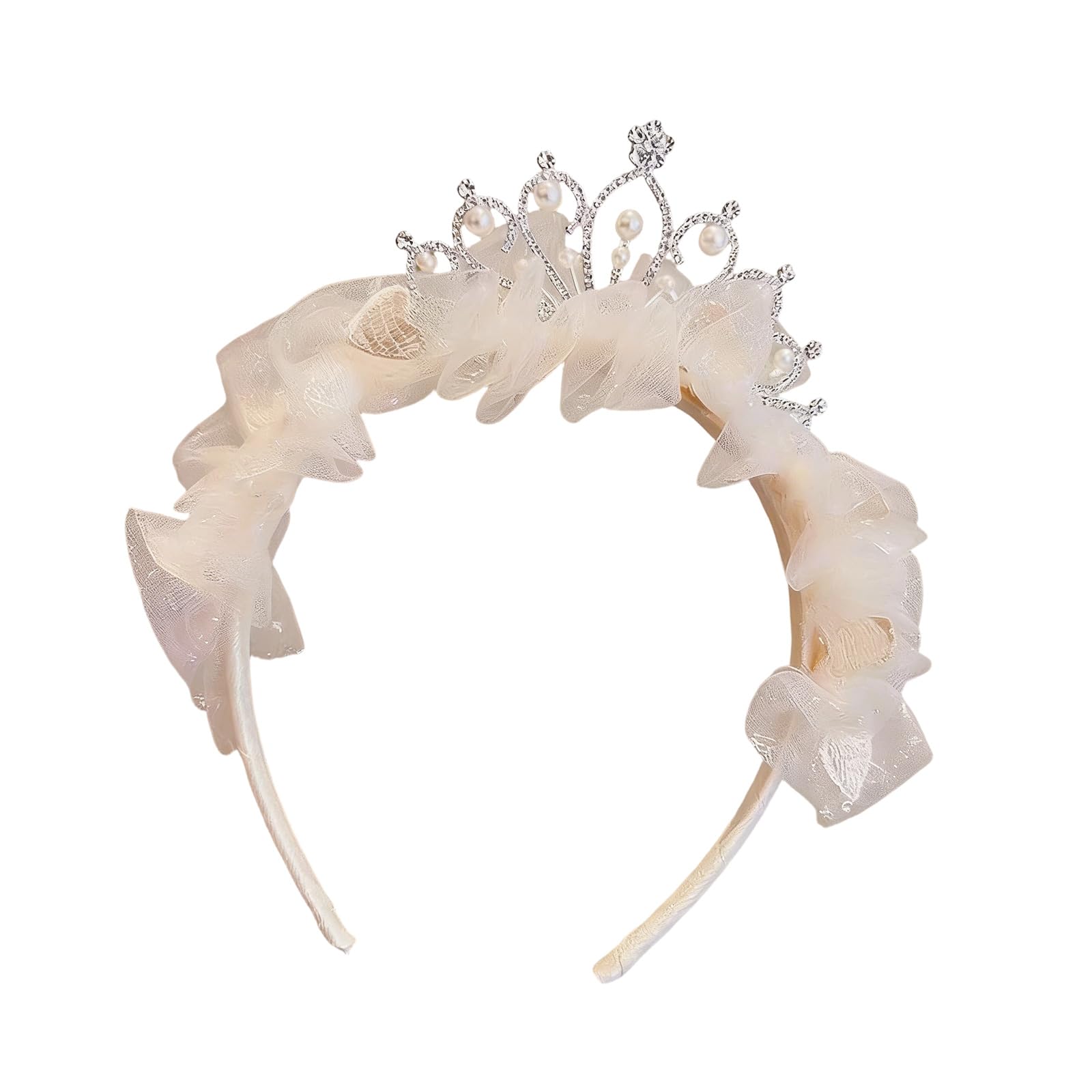 Fentency Lace Queens Crowns Headbands For Toddler Girl Tulle Hairband For Birthday Party Photography And Special Occasion