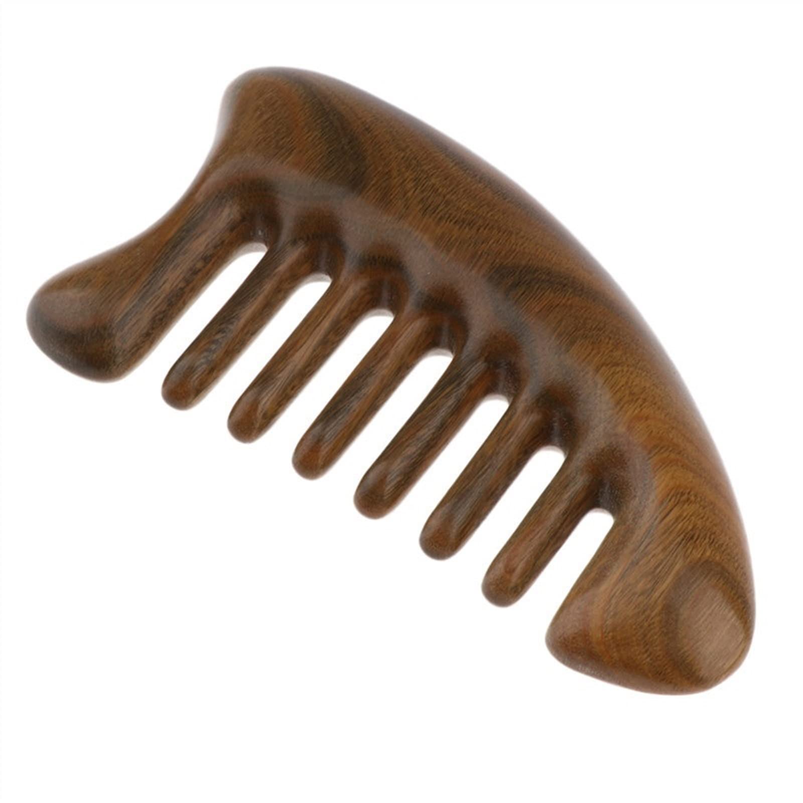 Peigne de massage méridien en santal vert pour stimuler la repousse des cheveux
