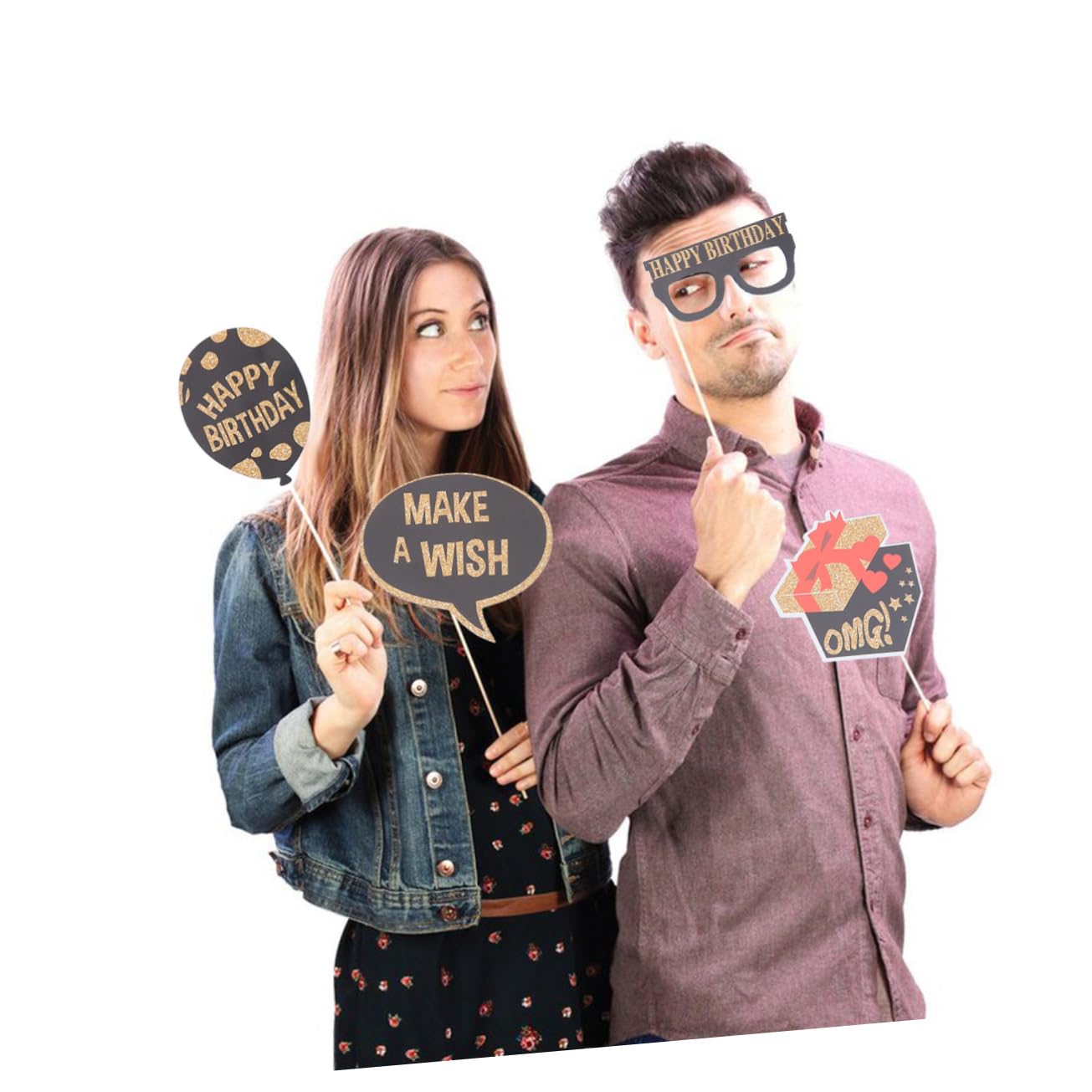 LABRIMP 44stücke Teiliges Glitzerpapier Set Für Geburtstag Fotorequisiten Kreative Brillen Krone Dekoration Für Foto Booth Partyaccessoires Für Unvergessliche Erinnerungen