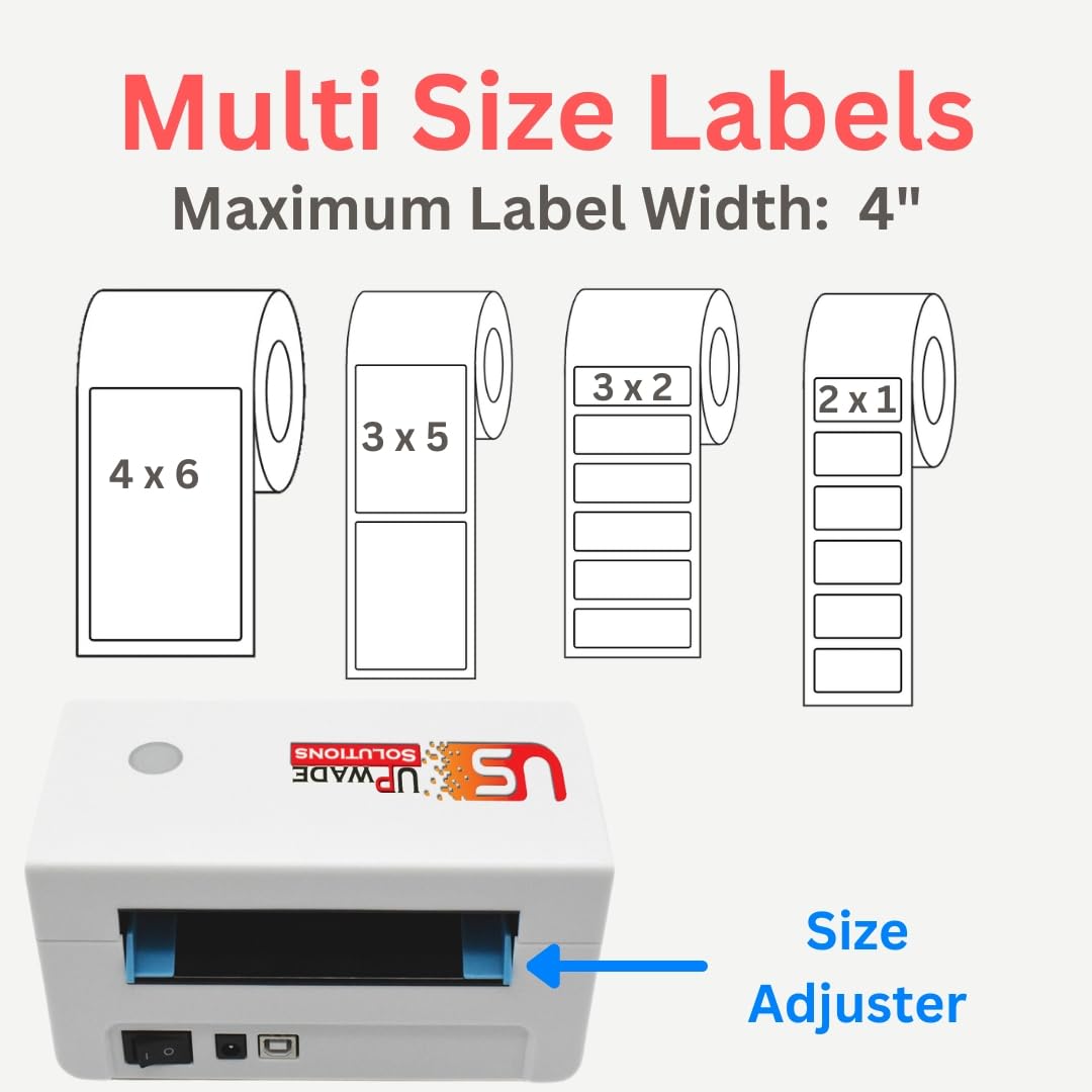 Upwade Bluetooth Direct 4×6" Shipping Label Printer |Adjustable Label Size| 203DPI Resolution 150Mm/S Monochrome Printing Speed Compatible With Mobile And PC (1 Year Warranty) (Only Printer) 4