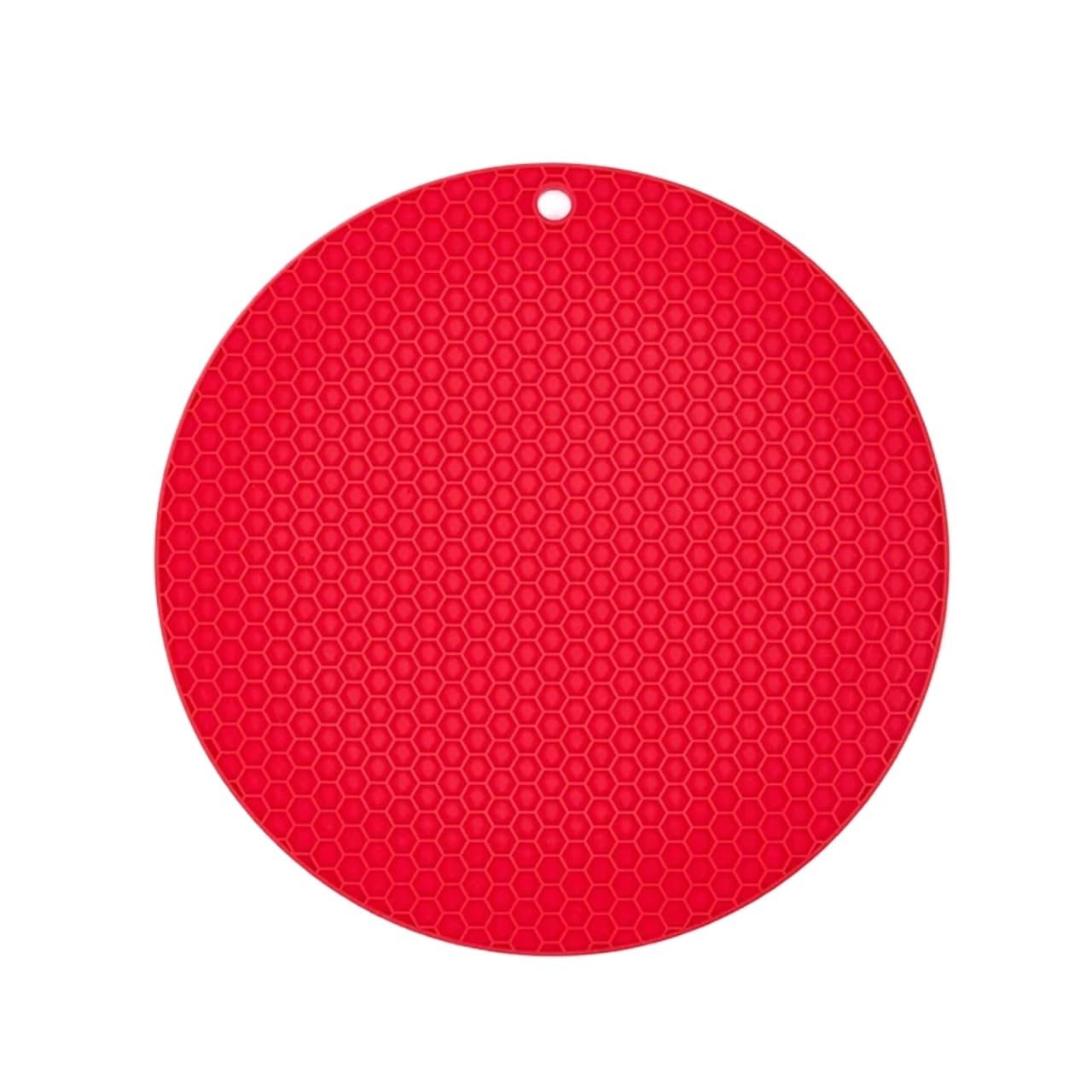 silicone trivet Table Mat, Silicone Trivet Heat Insulation Mat For Dining Table Kitchen Multicolor Multiple Sizes(Red,S-18CM)