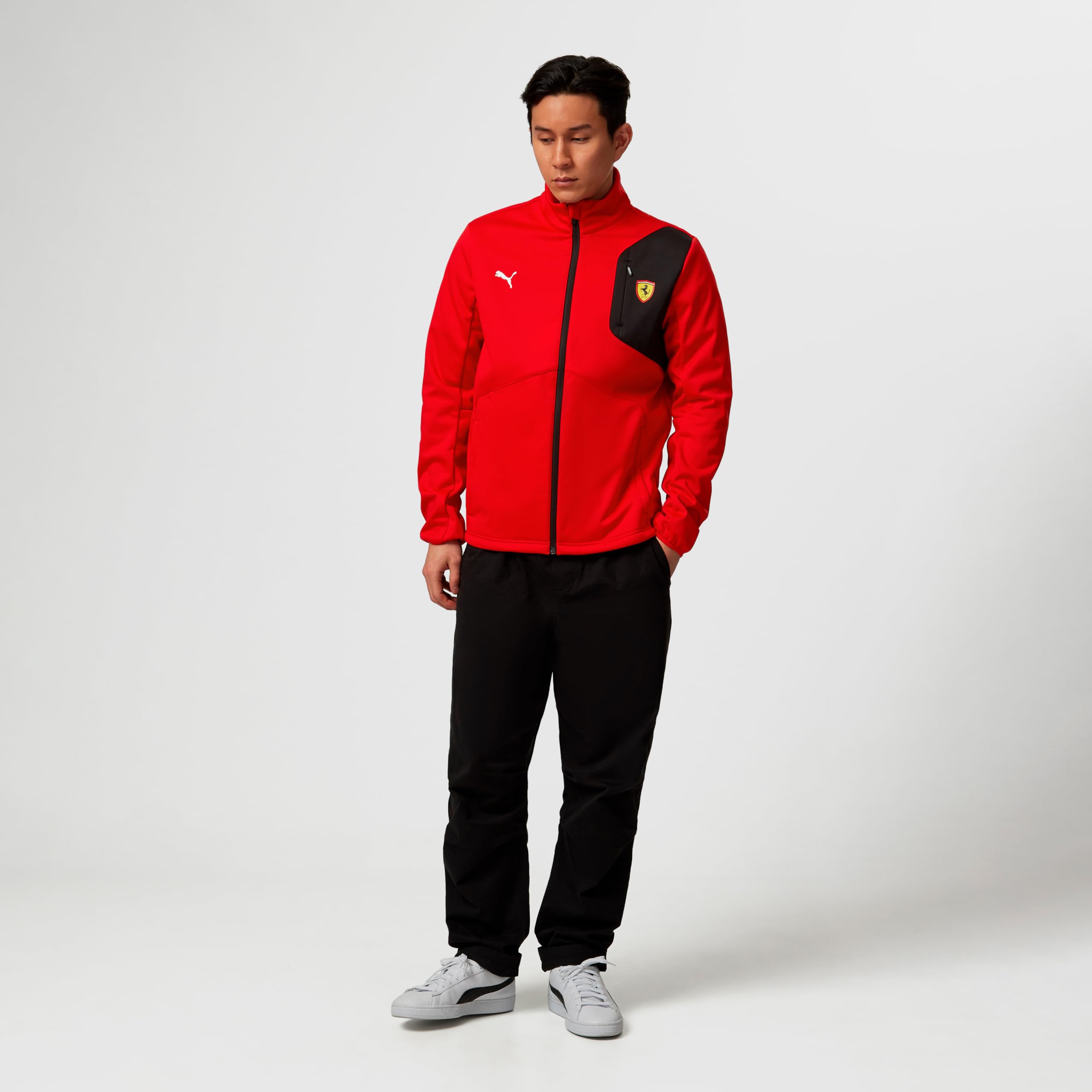 PUMA Scuderia Ferrari - Chaqueta Soft Shell | Diseño del equipo, cierre con cremallera, protección contra la lluvia, ideal para días de carrera