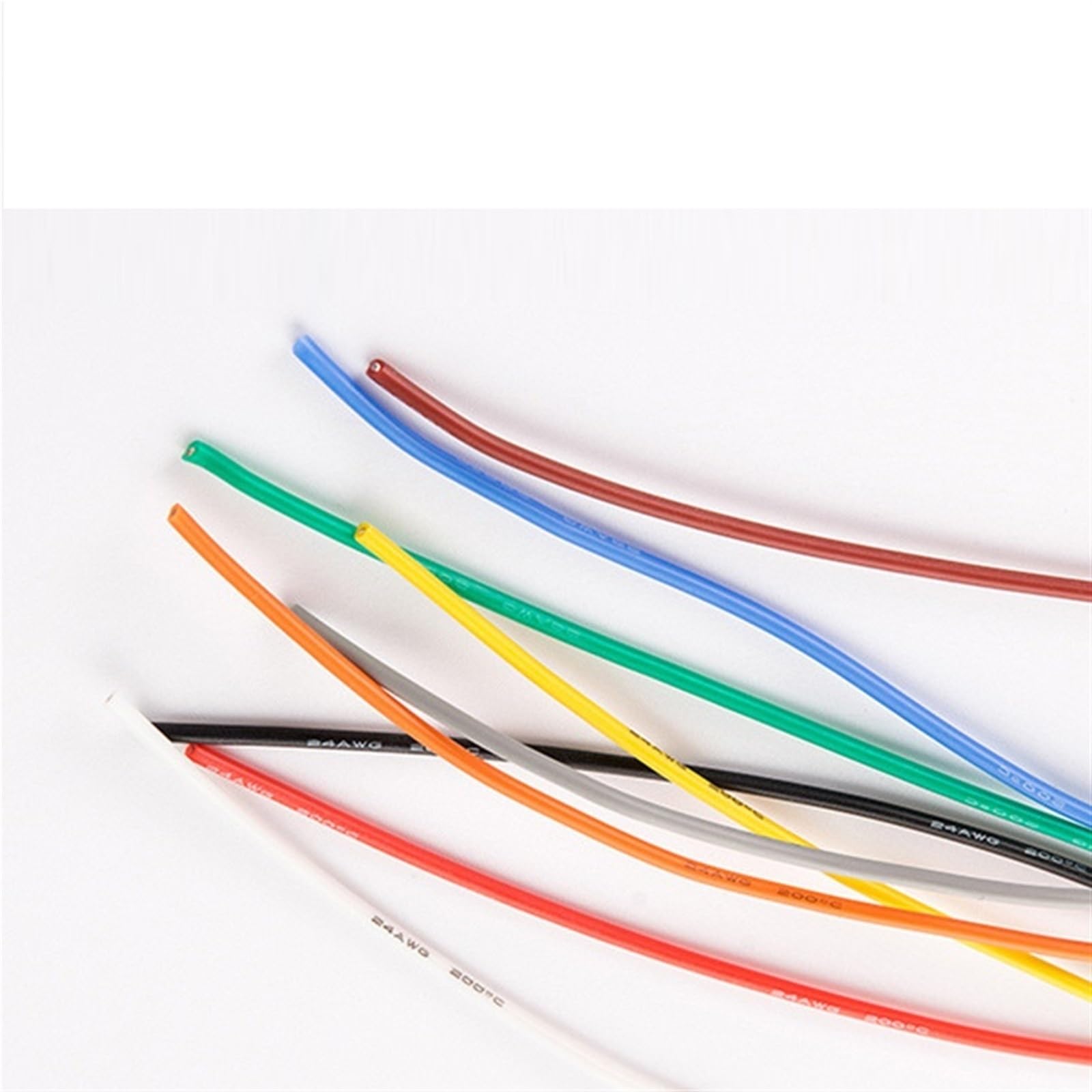 400 Metros/Rollo 24AWG Cable de Silicona Suave 40/0.08TS 0.2mm2 Cable Resistente al Calor cableado Conector eléctrico(Purple)