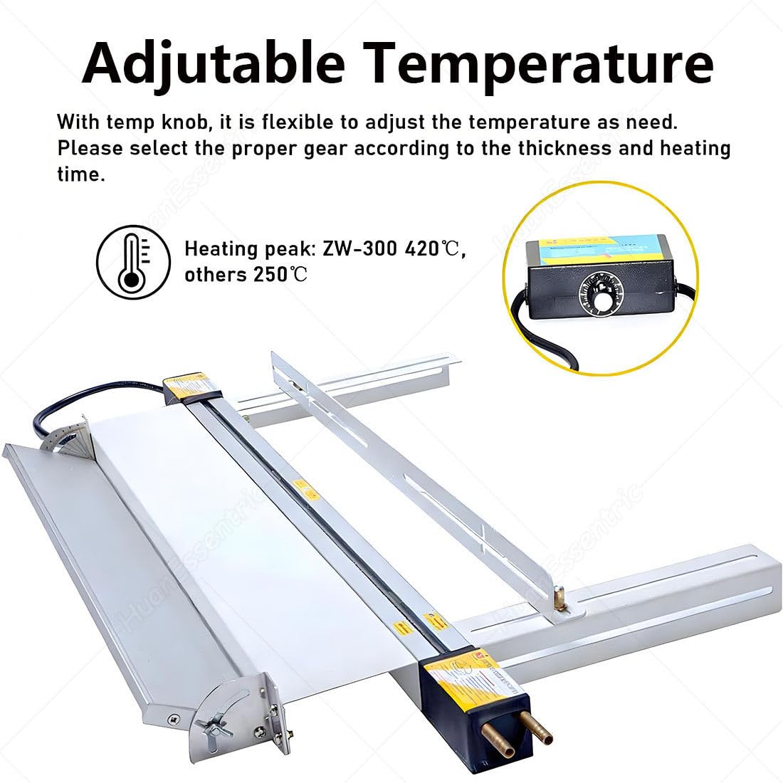 Macchina piegatubi a caldo per plastica acrilica in PVC, versione con staffa, 125 cm, per insegne e piatti organici