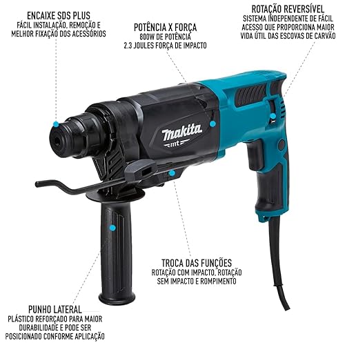 Martelete Combinado SDS Plus 800W Makita M8701ZB (220V)