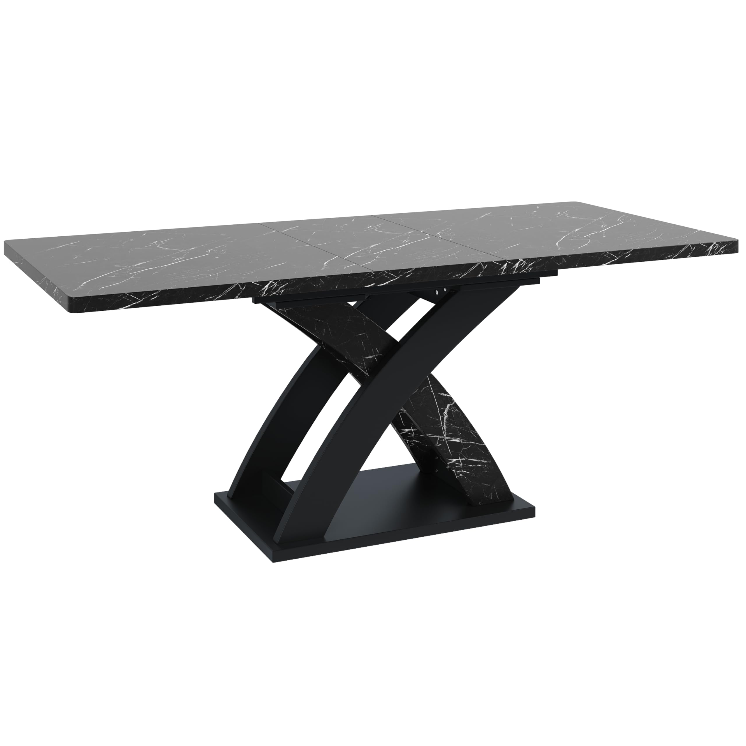 Tavolo da pranzo allungabile, tavolo da cucina, tavolo da pranzo allungabile, 120-160 cm, può ospitare fino a 6 persone