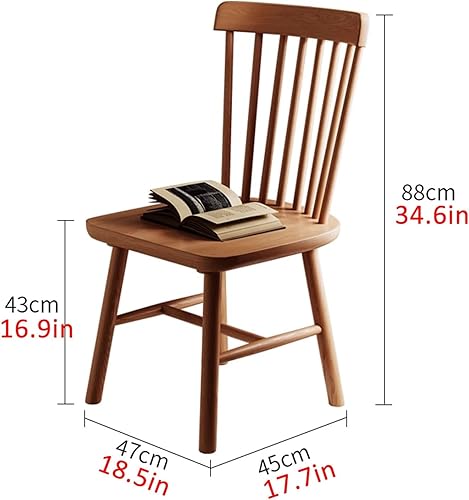 Miniatura 3 de JKGHK - Sillas de comedor de madera, sillas de cocina sin brazos, silla lateral de sala de estar con respaldo hueco a rayas, silla de comedor de