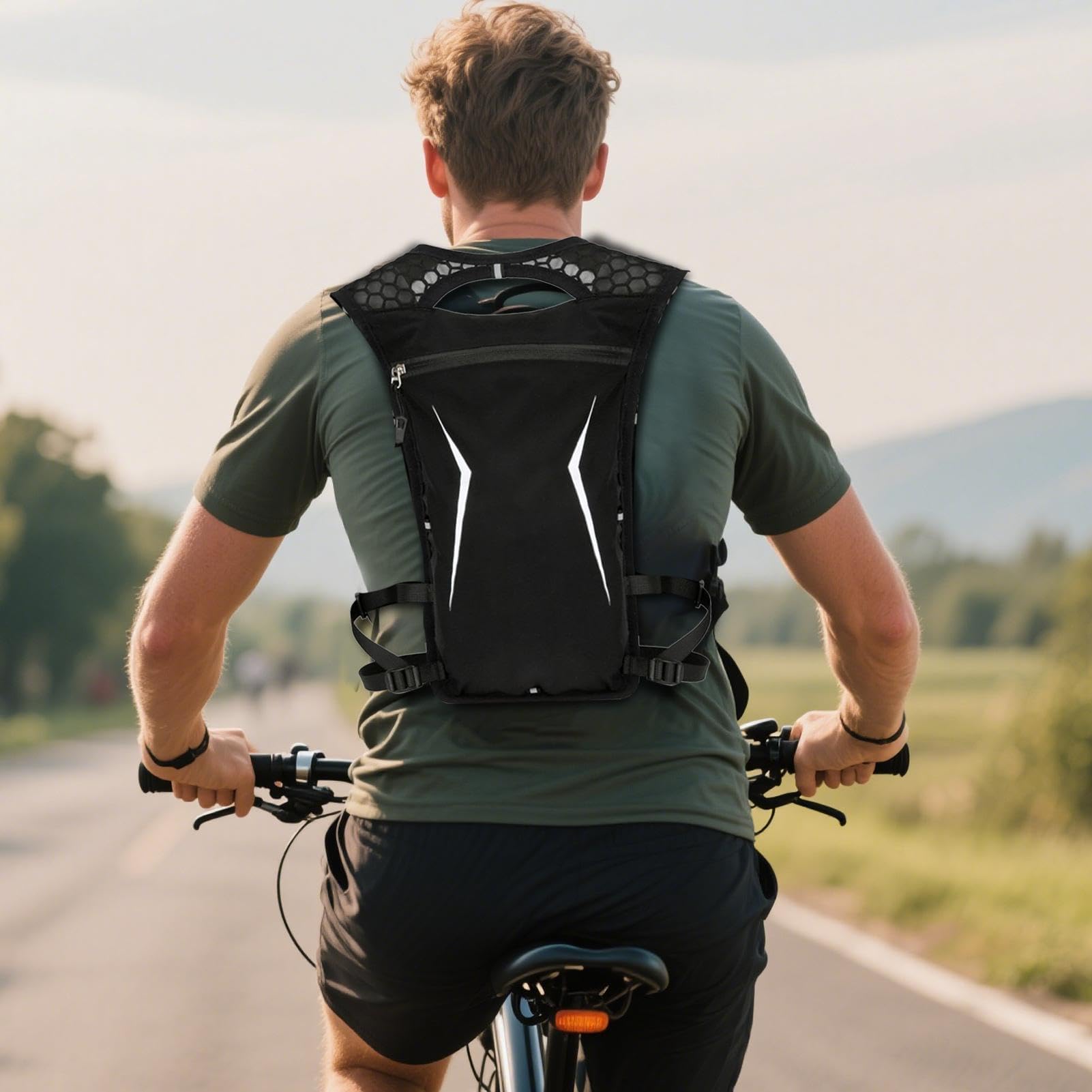 Zaino per la corsa, con scomparto impermeabile, ideale per sport all'aria aperta, escursionismo, ciclismo e campeggio, perfetto per corridori e appassionati di allenamento