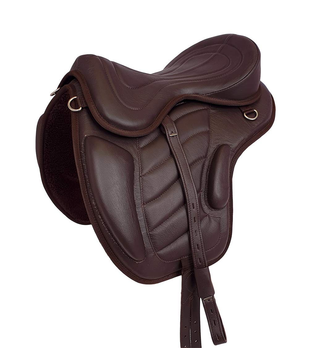 A&M Reitsport Baumloser Wanderreit Sattel Liberty aus Rindsleder Braun NEU+ Zubehör, Größe:16 Zoll
