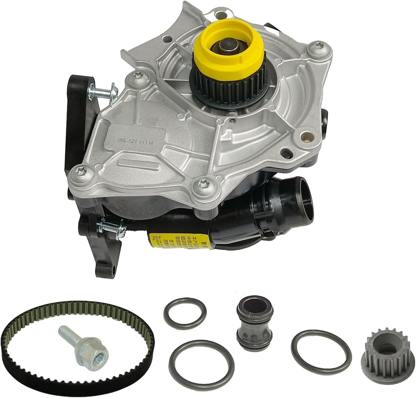 Engine Water Pump with Belt Fit for Volkswagen Jetta Tiguan Audi A4 Q7 Thermostat Housing Assembly # 06K121011B