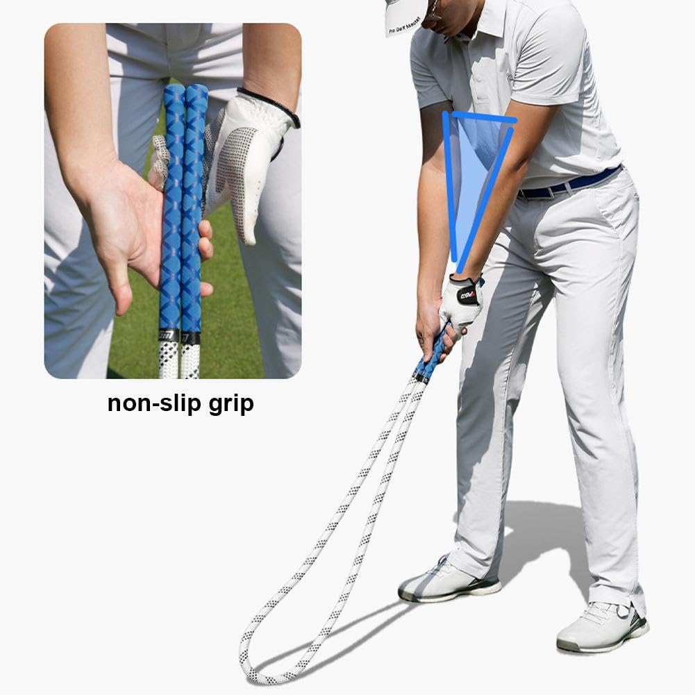Golf Swing Training Aid, Warm-up Posture Corrector Golf Swing Rope Golf Swing Rope Trainer for Arm Strength, Golf Swing Trainer Improve Speed Rhythm Golf Rope Practice for Beginner-Lover