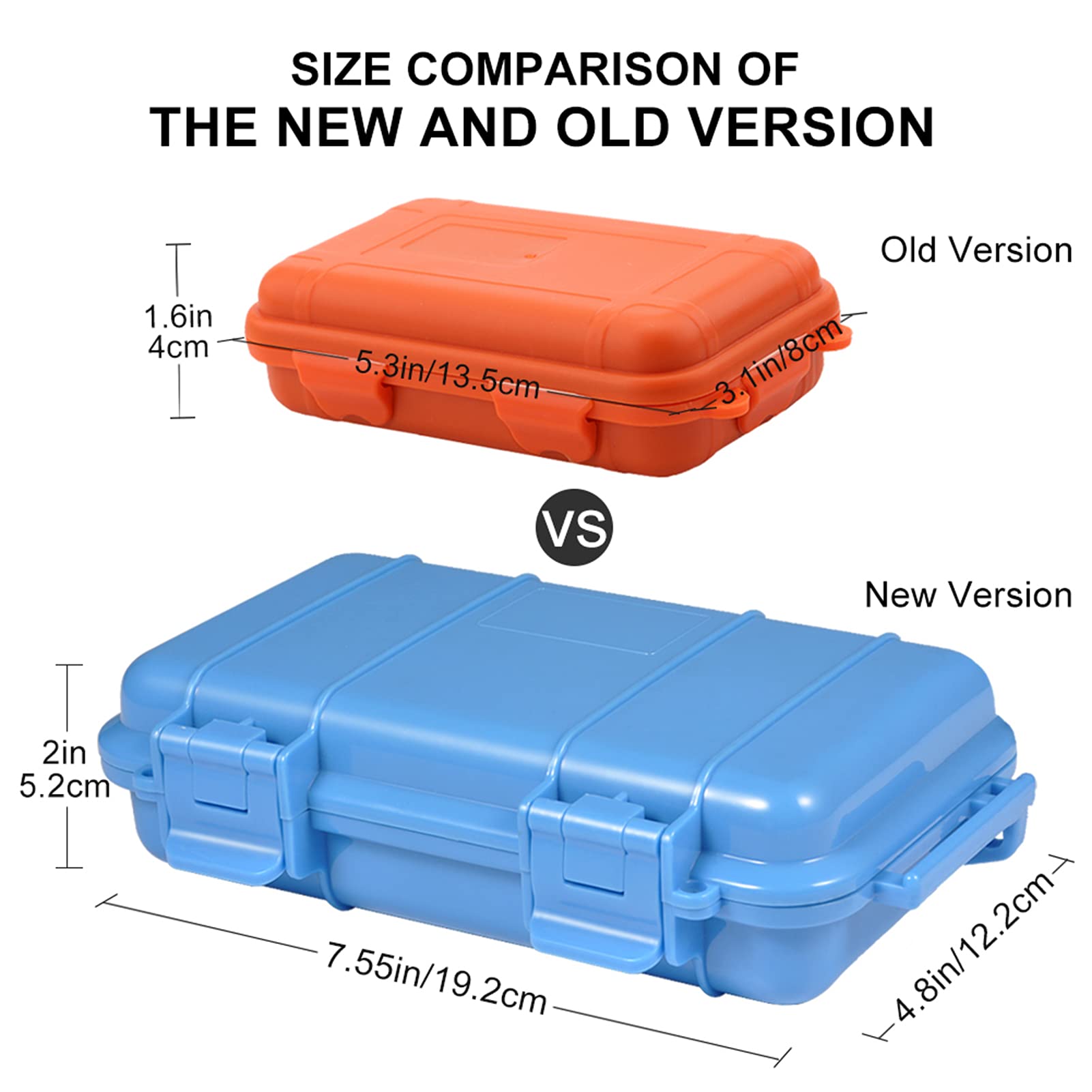 WGFOIP Dry Box, Shockproof Dry Storage Box with 2 UShape Buckle for Fishing Camping Hiking (Large), Blue, WGFOIP3s569z4ptg 02