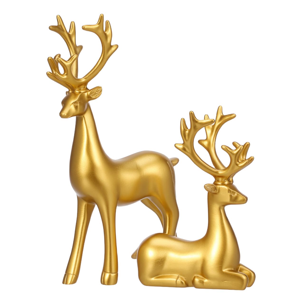 Angoily Lot de 2 élans décoratifs en résine pour bureau, maison, fête, accessoires de Noël