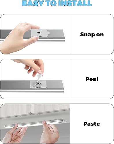 Miniatura 5 de ASOKO Luces para debajo del gabinete, sensor de movimiento, 2500 mAh, funciona con pilas, luces recargables debajo del mostrador, para iluminación