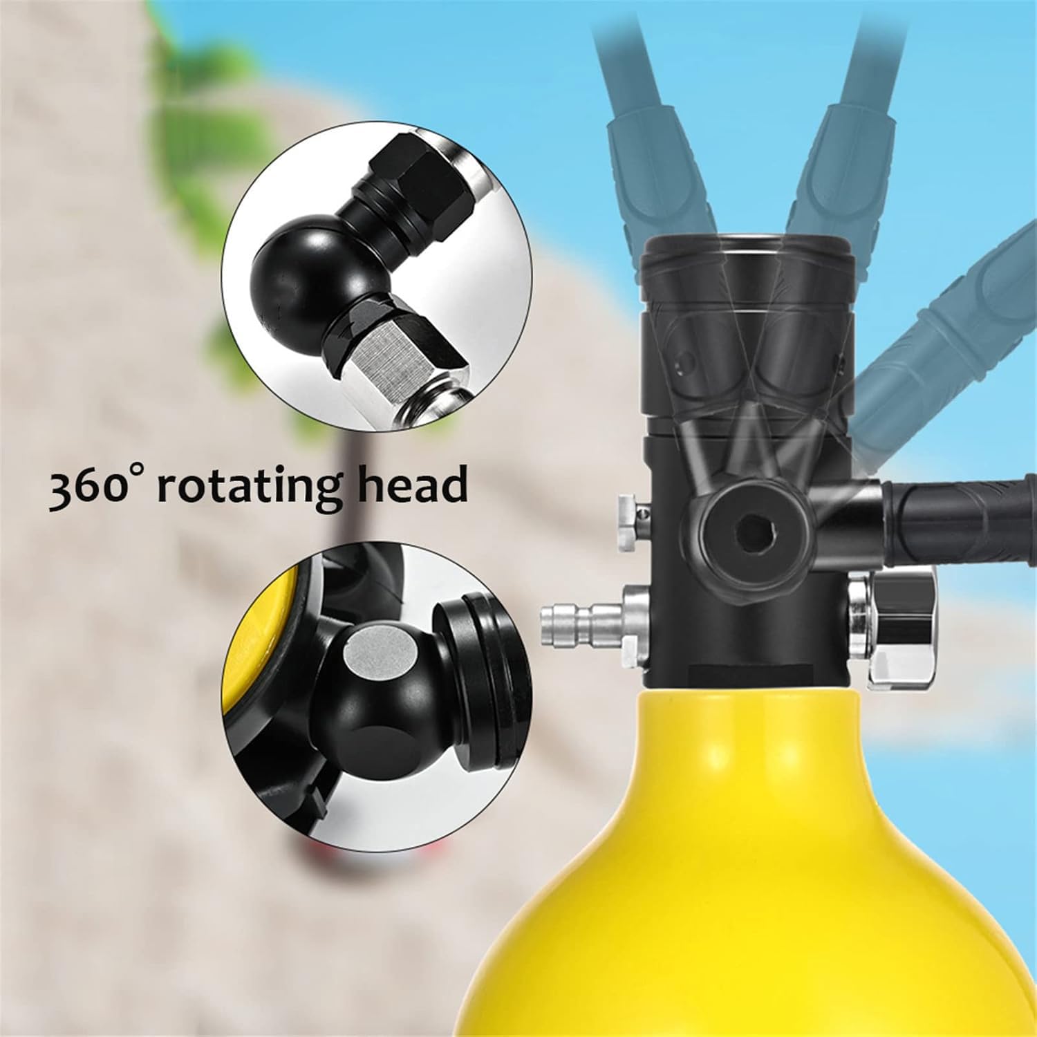 Bombole da immersione Mini Bombola da Sub, Bombola da Ossigeno Portatile da 1 Litri Bombola di Ossigeno Respiratore Subacqueo Bombola da Sub Bombola per Snorkeling con Adattatore per Immersione