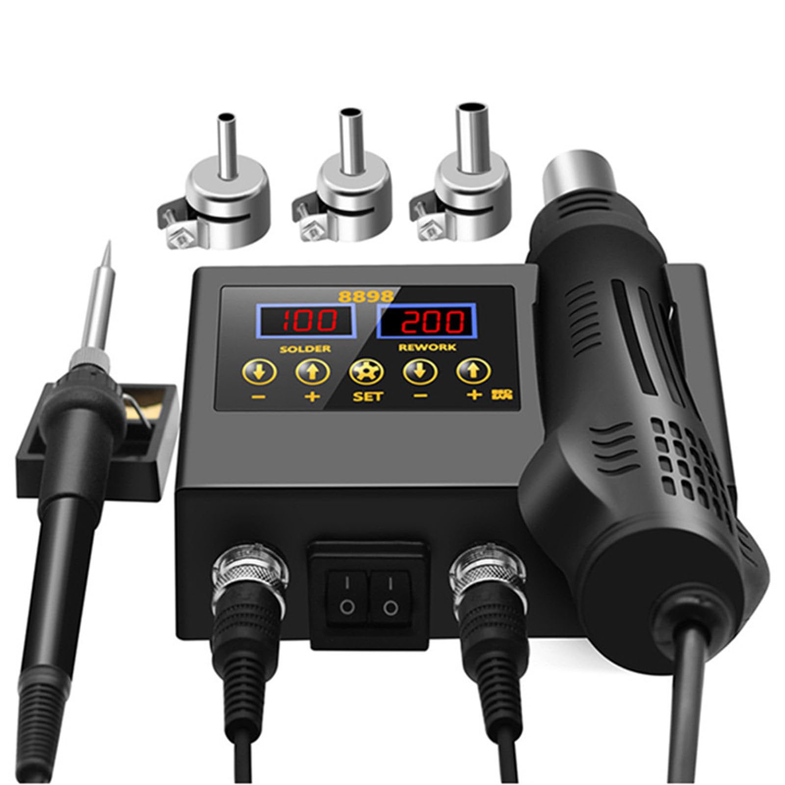 Air Rework Soldering Station with Heat Set Temperature LED Screen Display for Electronics Repair Accessories Professional Mobile